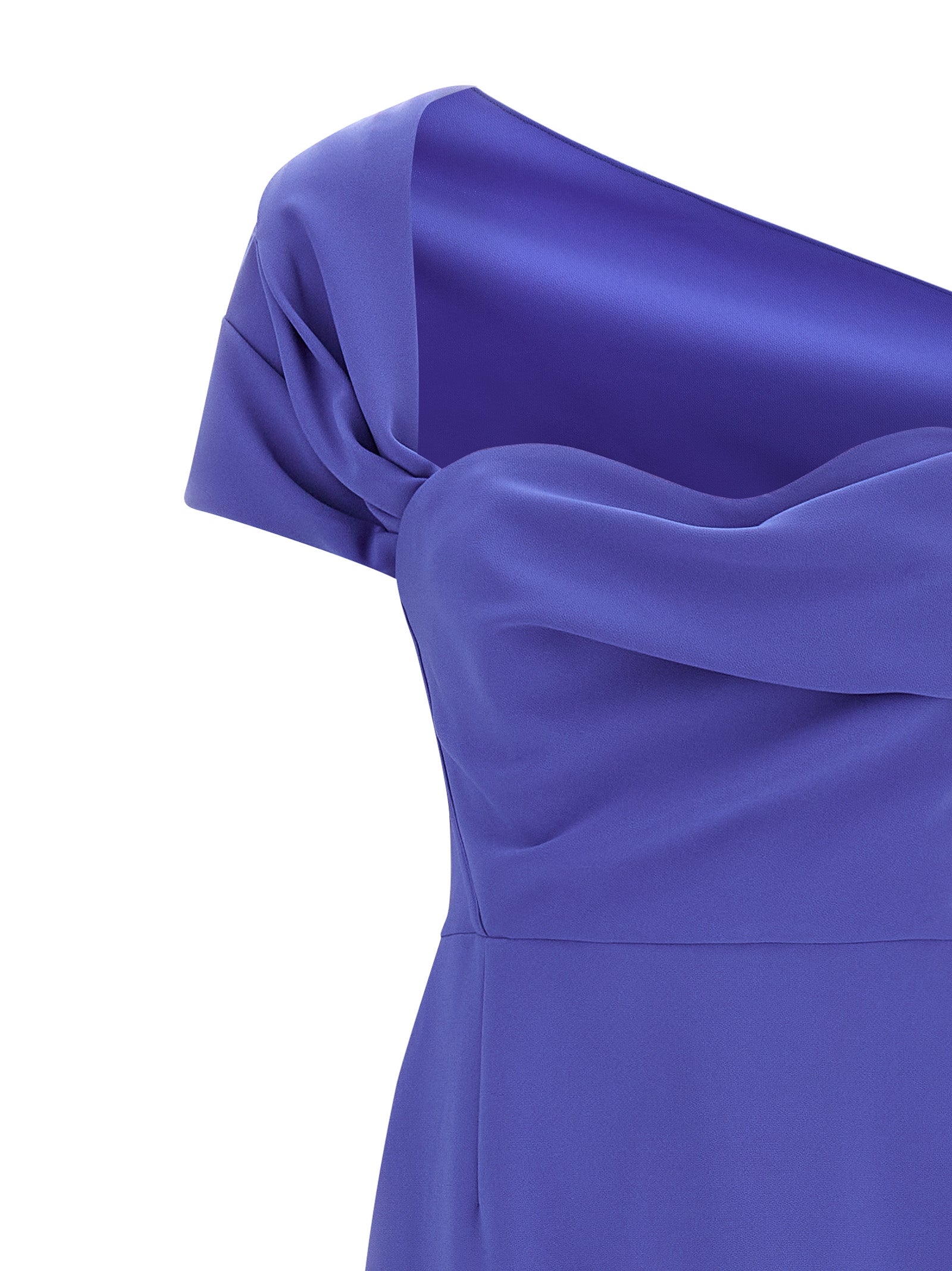 Carolina Herrera Langes blaues Polyesterkleid