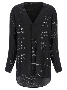 Rick Owens Schwarze Viskosebluse