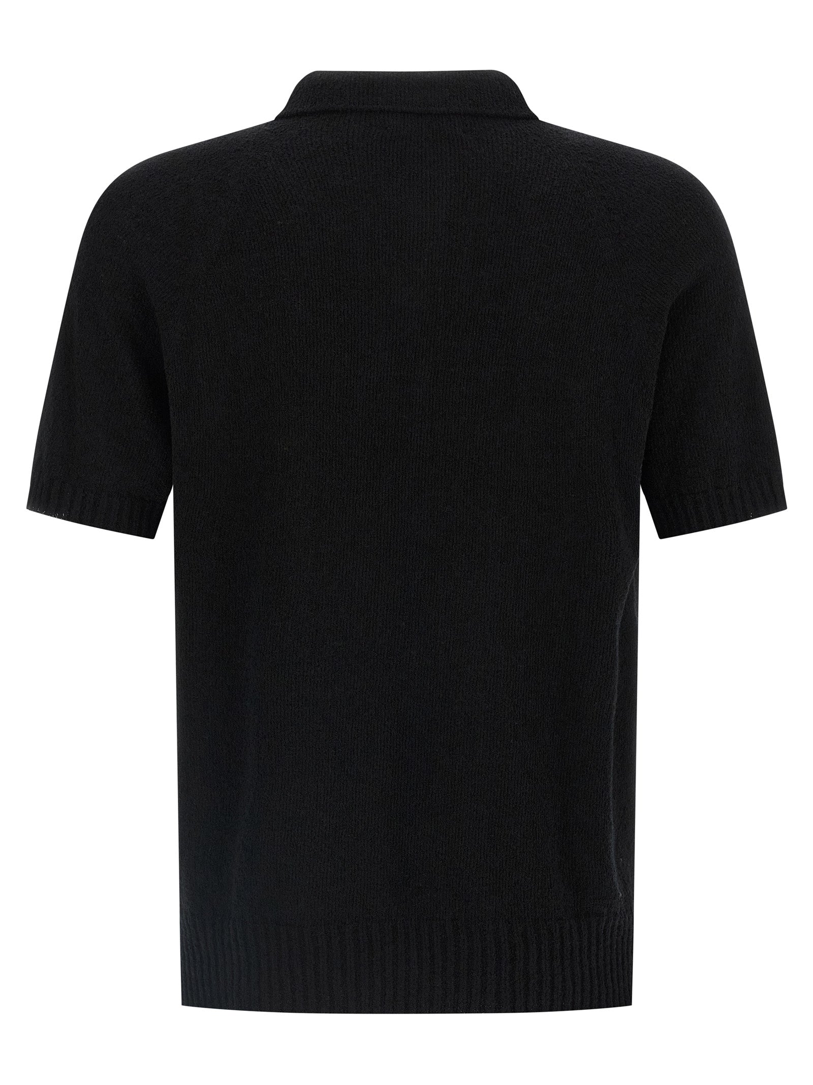 MA'RY'YA Schwarzes Baumwoll-Poloshirt