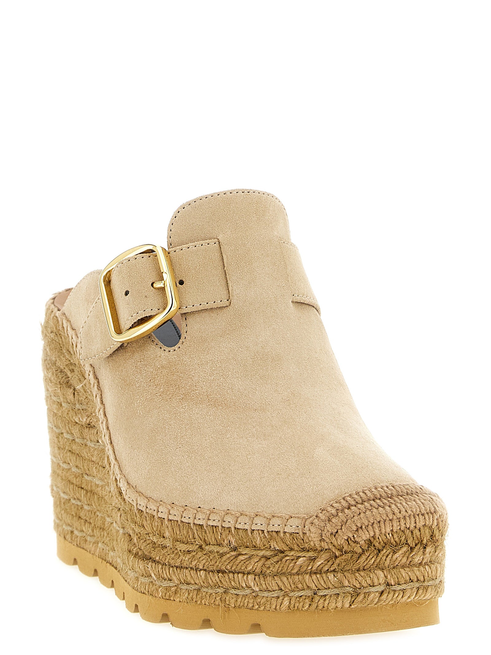 Stella McCartney Beige Viskose Keilsandalen