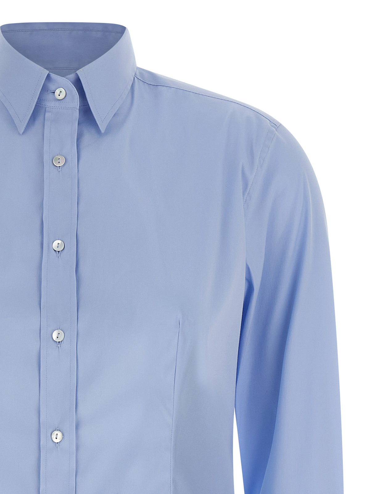 XACUS Blaue Baumwollbluse