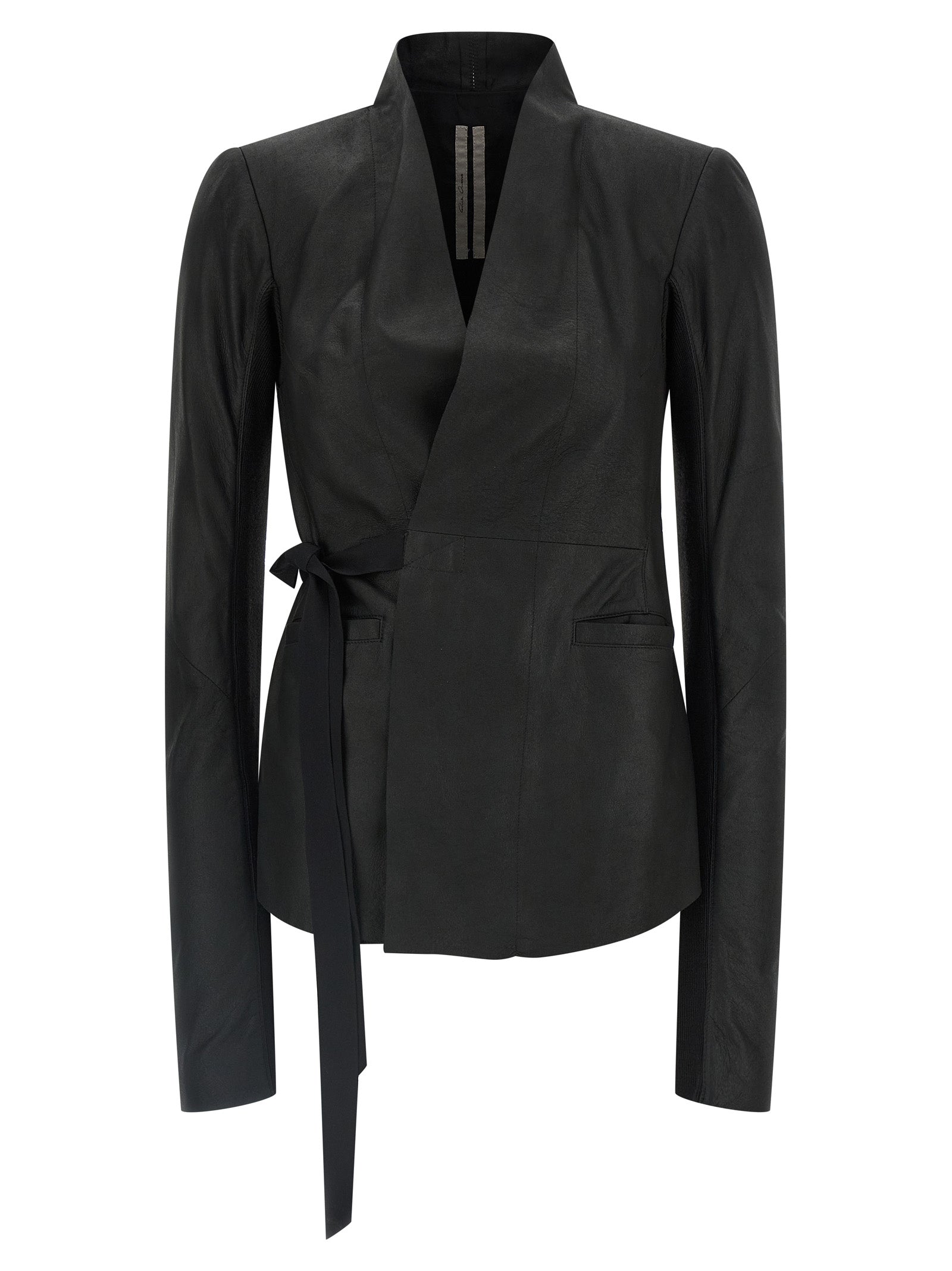 Rick Owens Schwarze Lammlederjacke