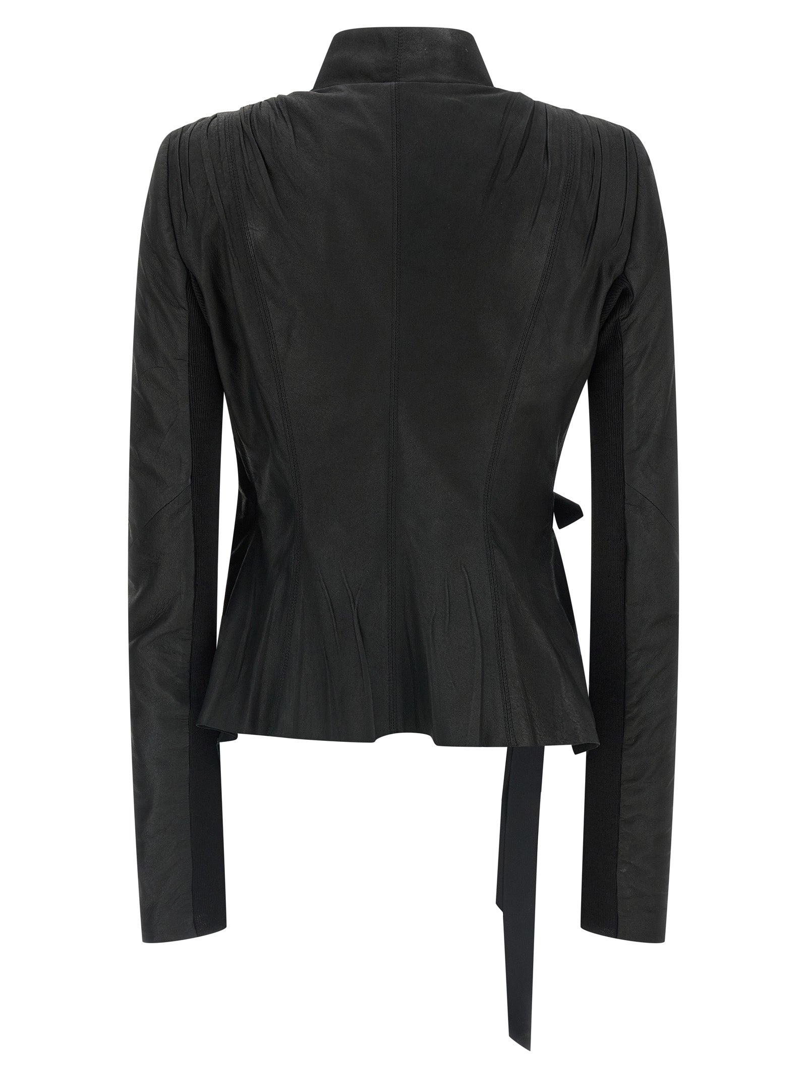 Rick Owens Schwarze Lammlederjacke