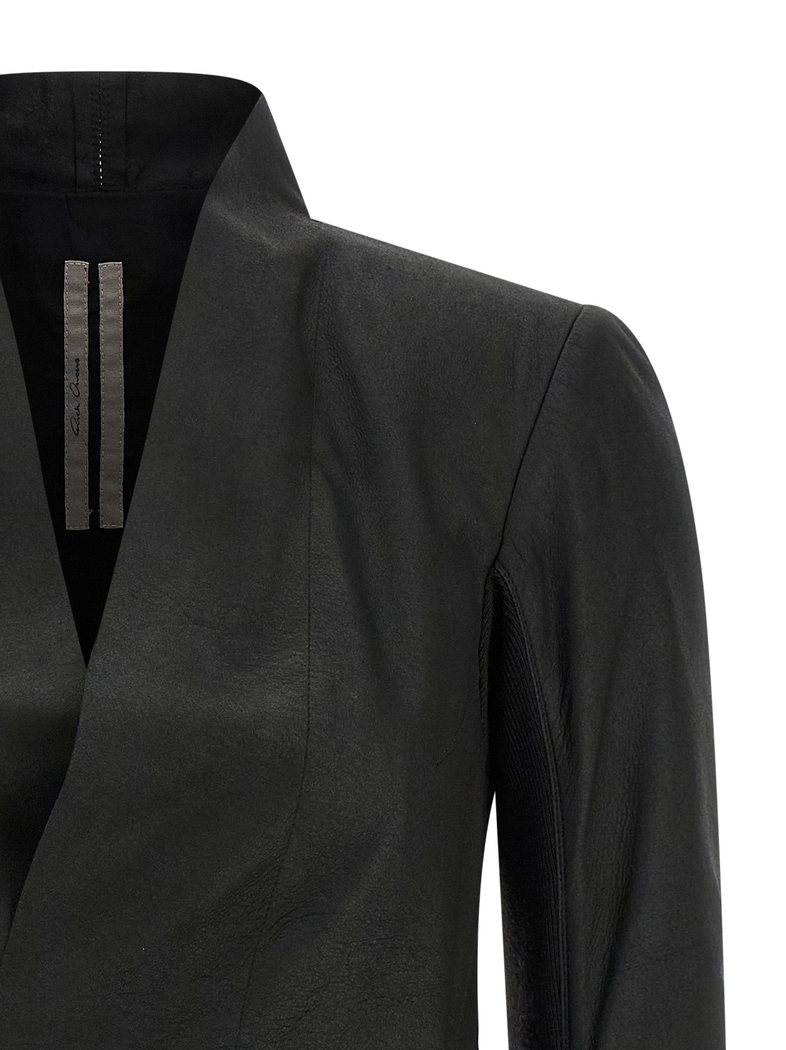 Rick Owens Schwarze Lammlederjacke