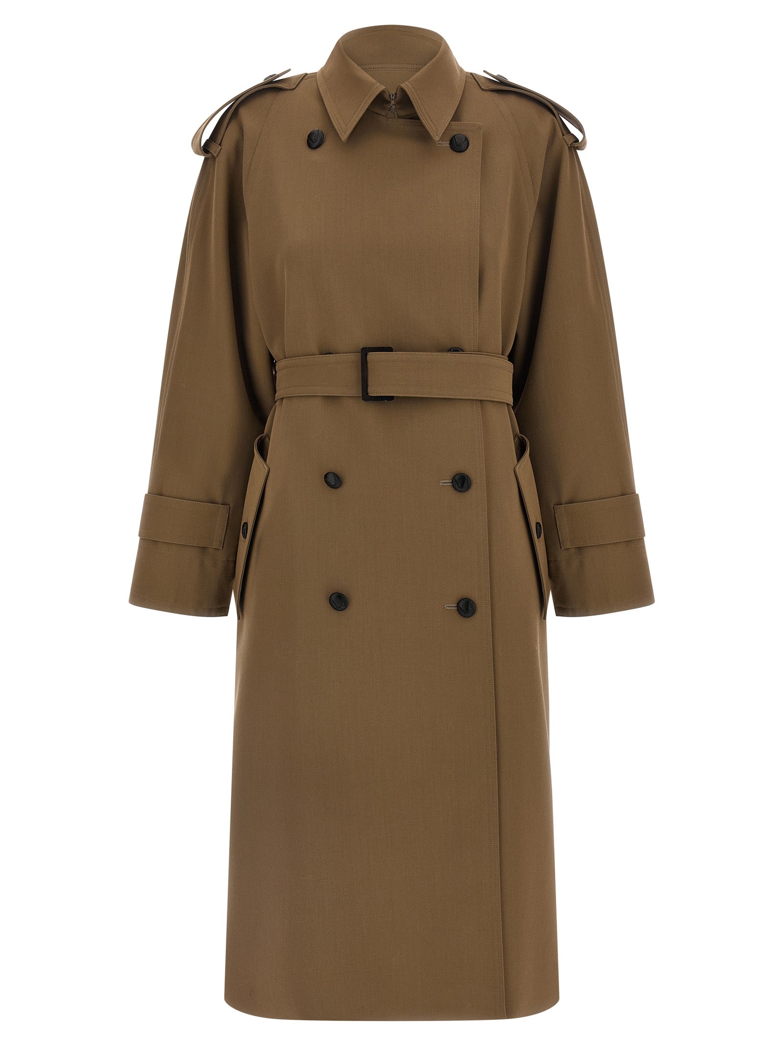 Max Mara Mantel aus reiner Schurwolle in Braun