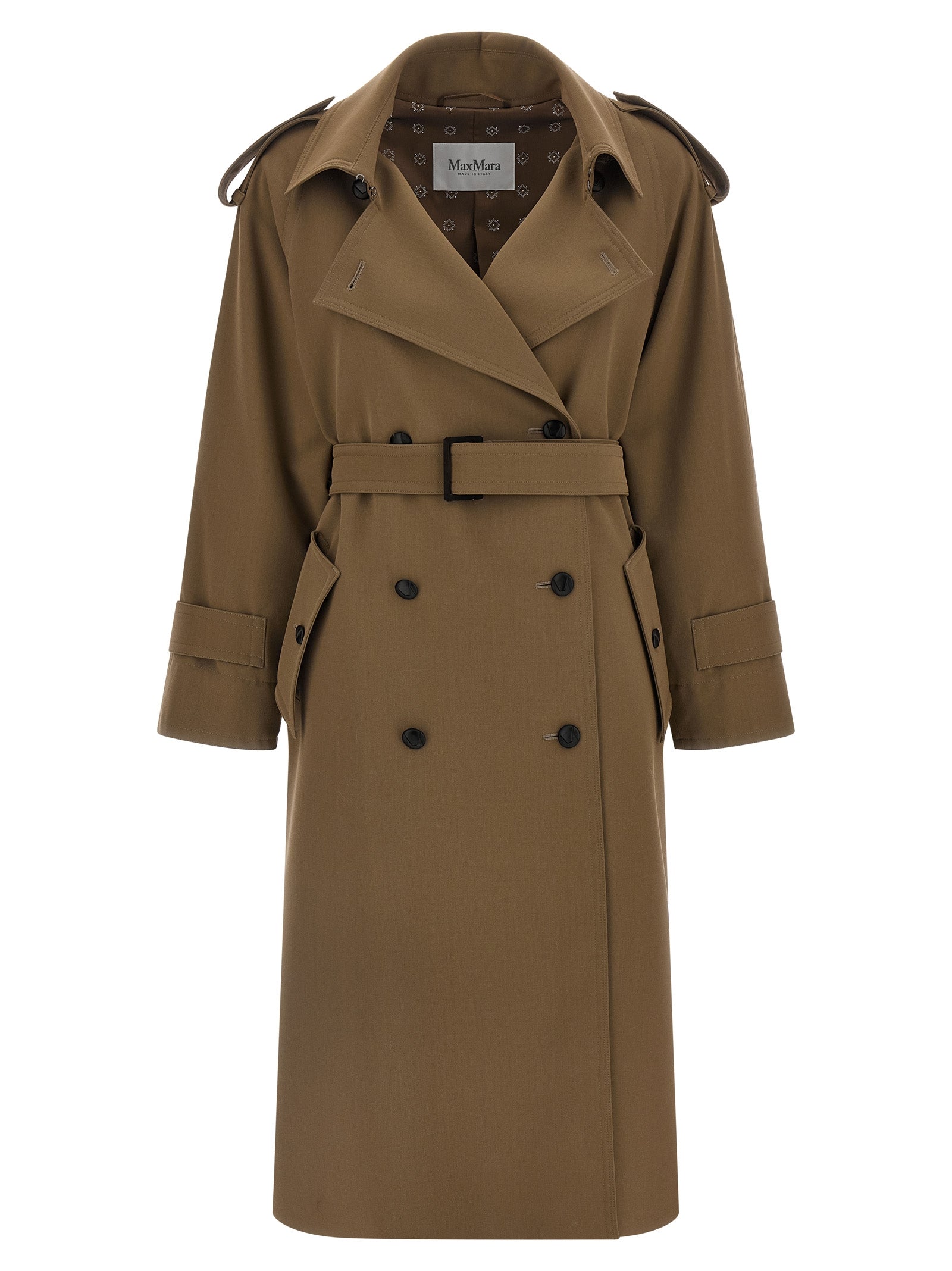 Max Mara Mantel aus reiner Schurwolle in Braun