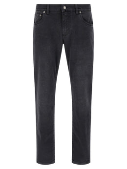 Dolce & Gabbana Schwarze Baumwoll-Jeans mit geradem Bein