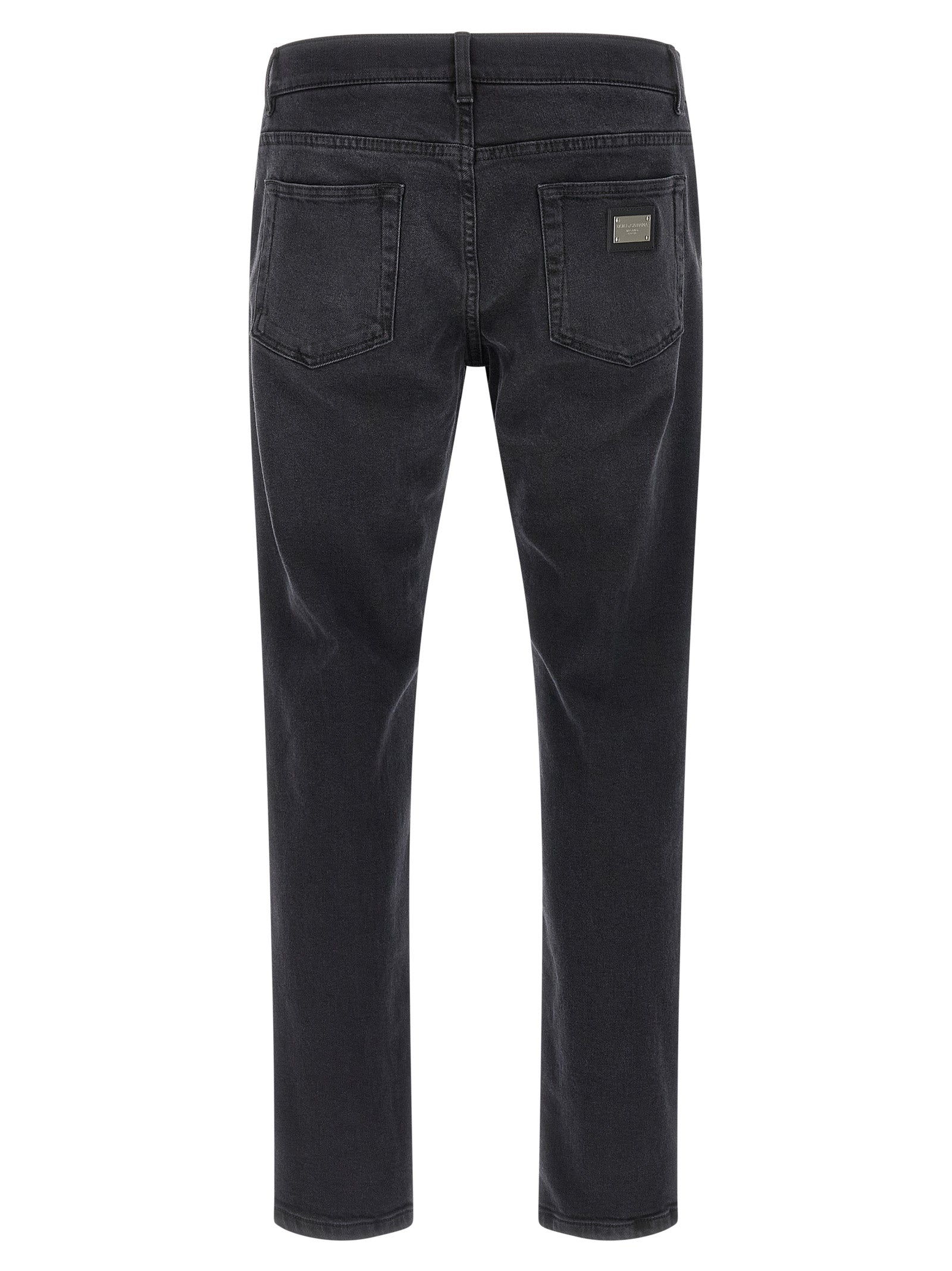 Dolce & Gabbana Schwarze Baumwoll-Jeans mit geradem Bein