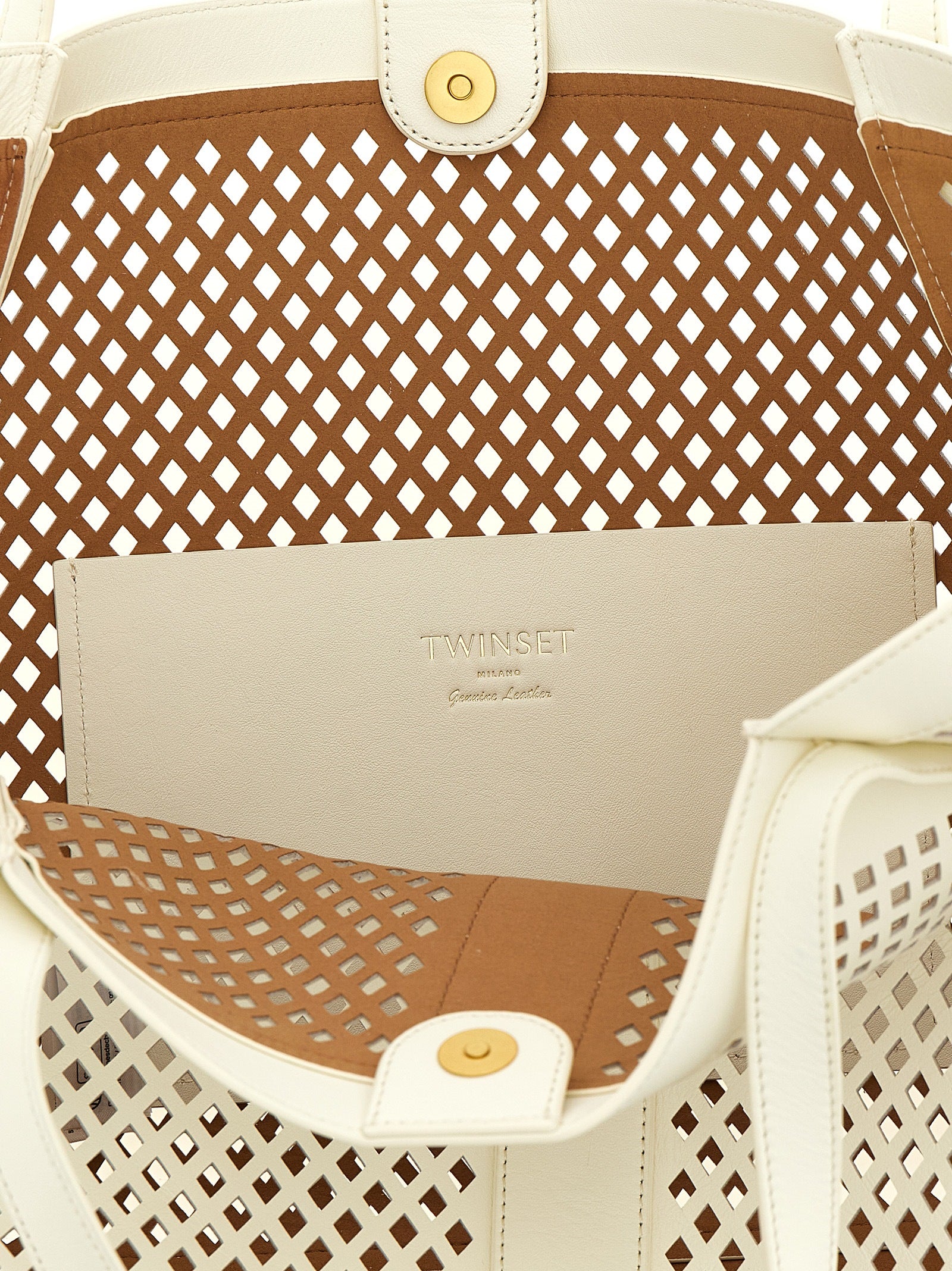 Twinset Weiße Leder-Tote-Bag