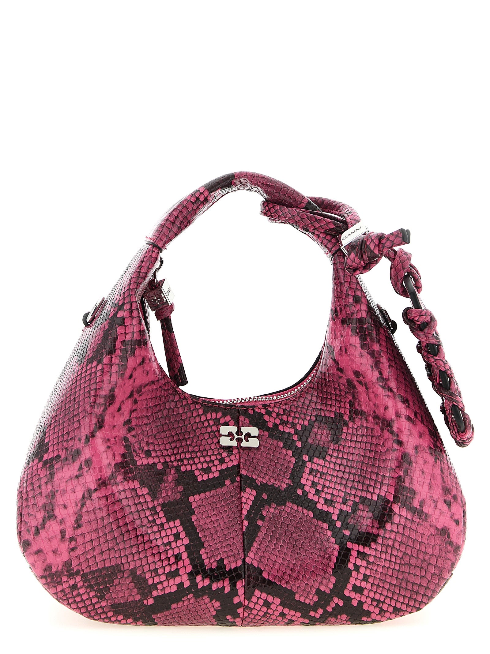 Ganni Handtasche aus recyceltem Polyester in Fuchsia