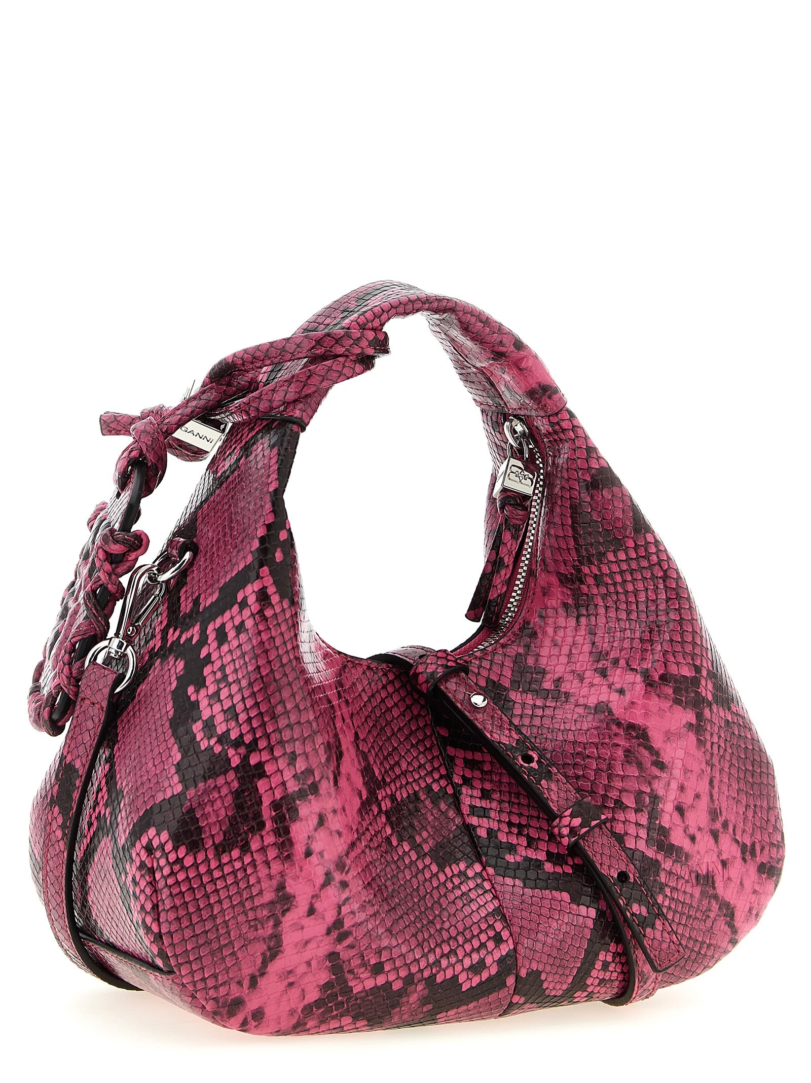 Ganni Handtasche aus recyceltem Polyester in Fuchsia