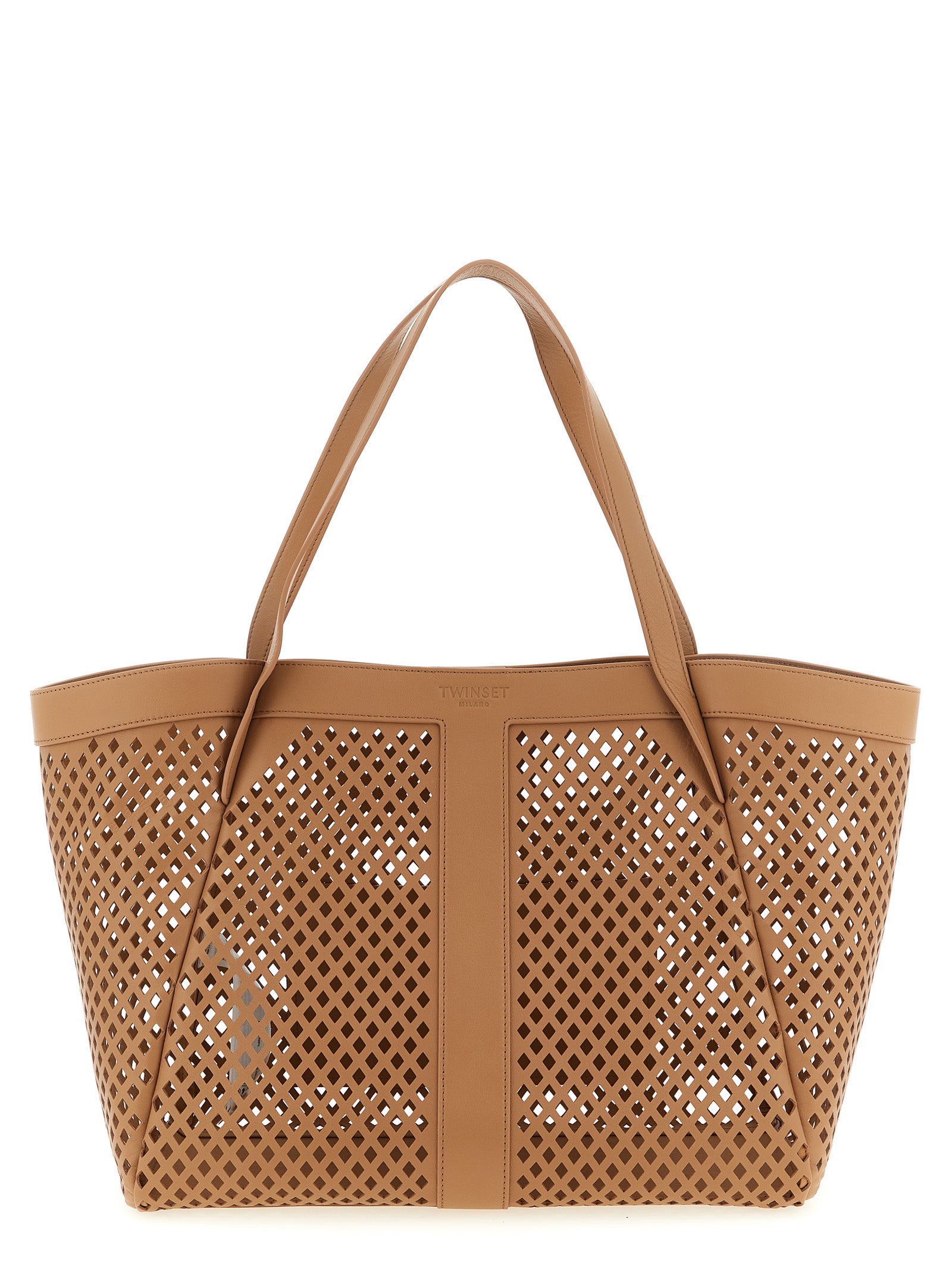 Twinset Braun Polyethylen Frauen Umhängetasche