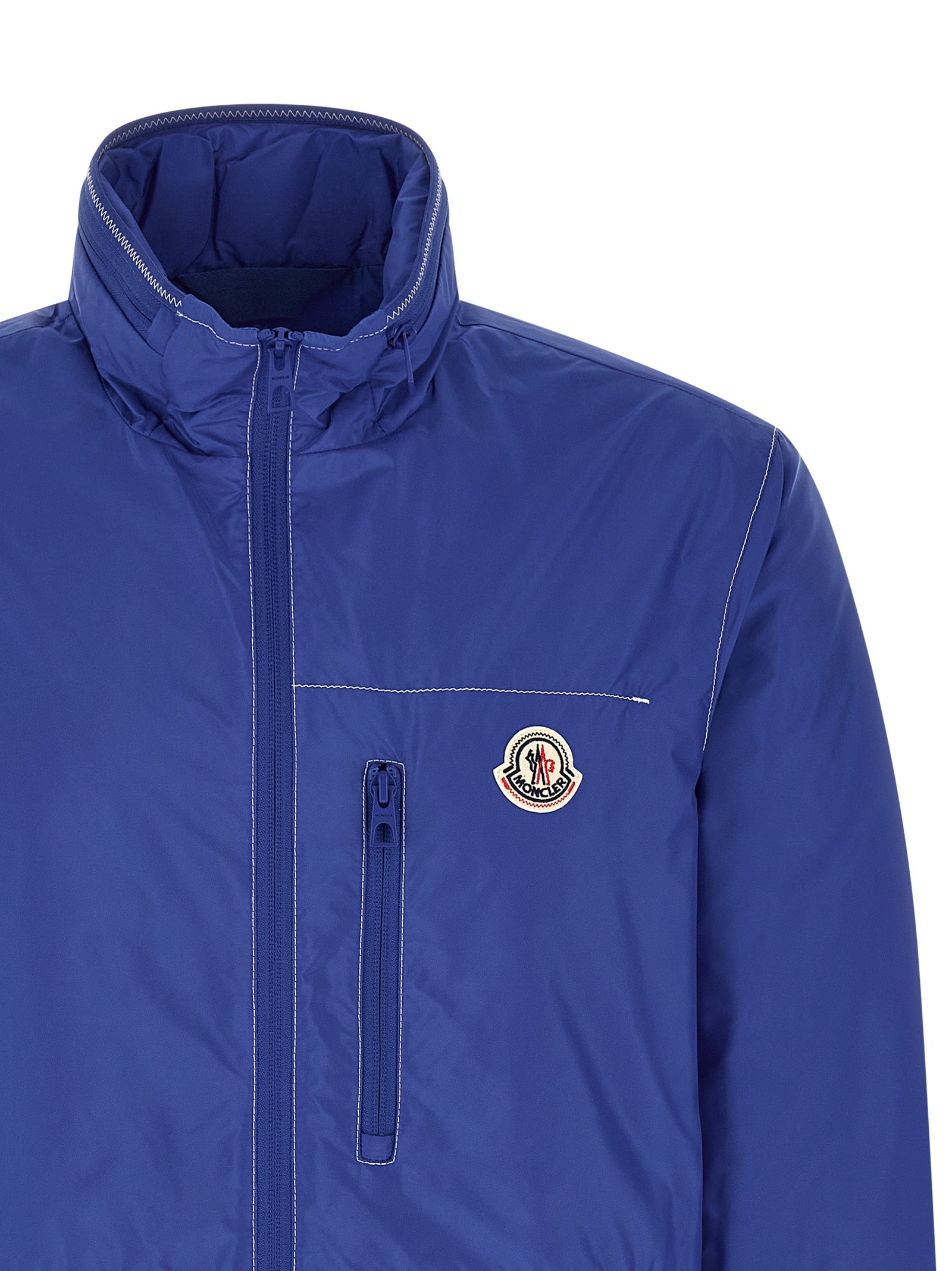 Moncler Blaue Shell-Jacke aus Polyamid