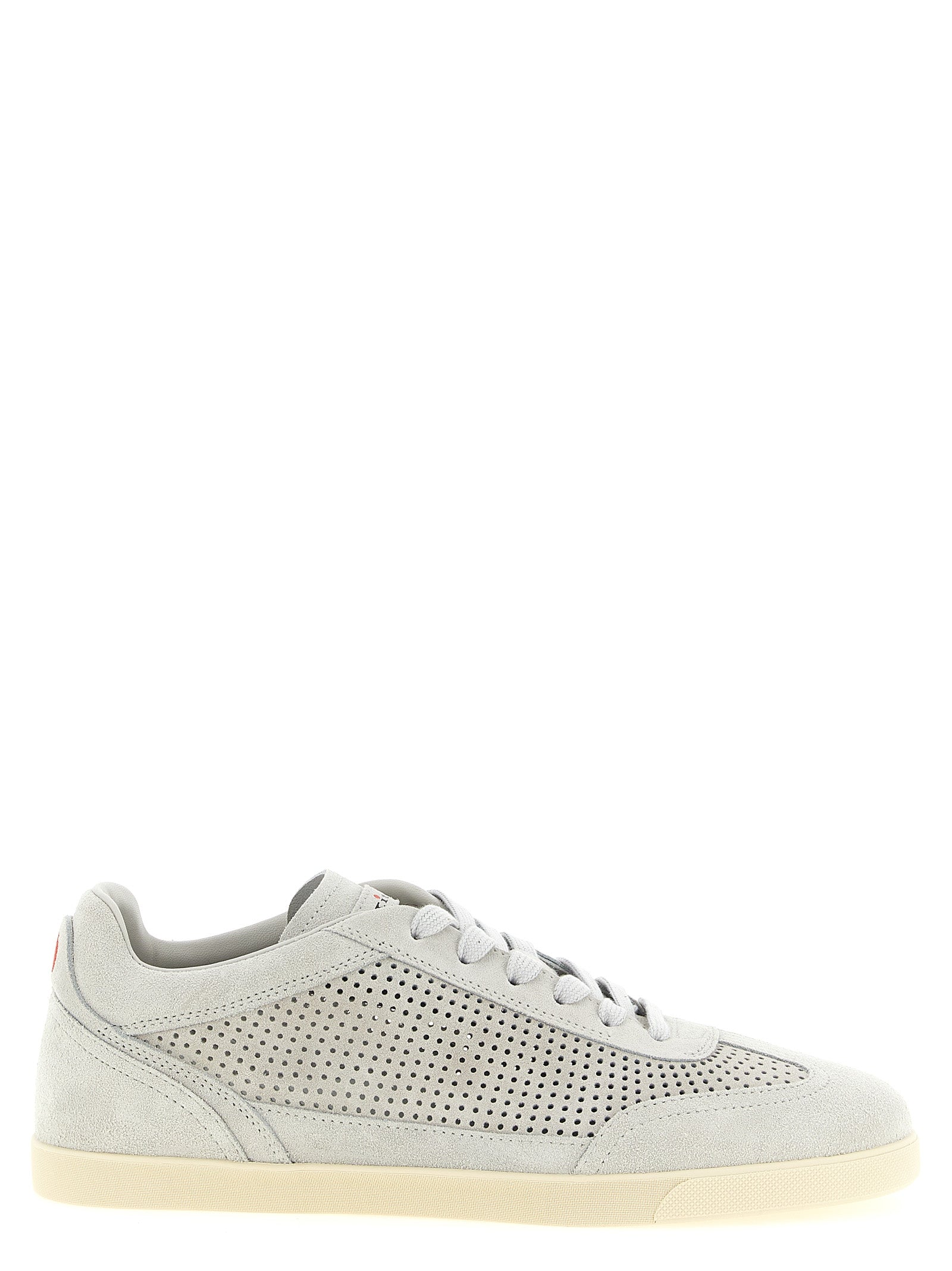 Kiton Graue Kalbsleder Low-Top-Sneaker