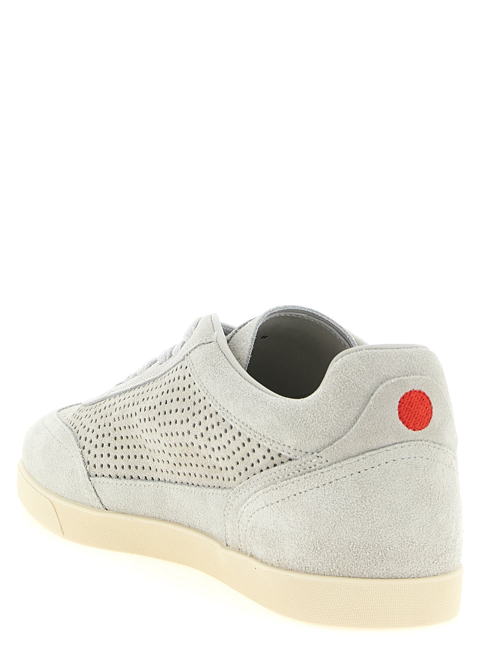 Kiton Graue Kalbsleder Low-Top-Sneaker