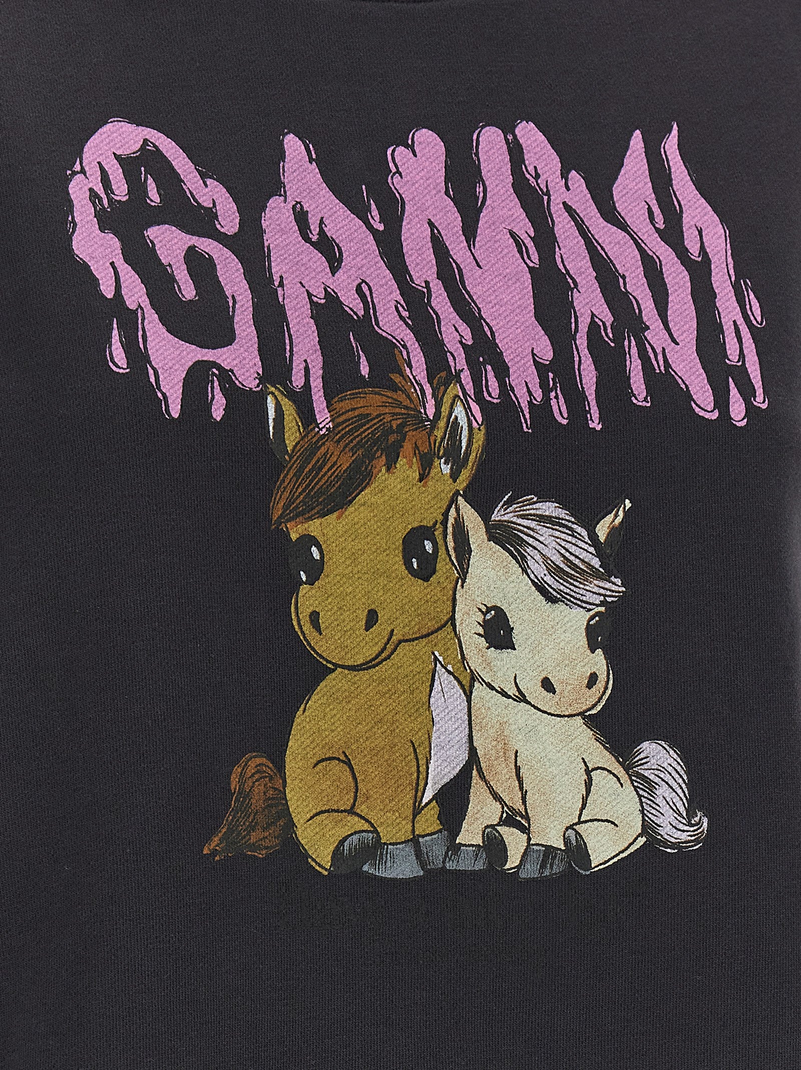 Ganni Schwarzer Bio-Baumwoll-Sweater
