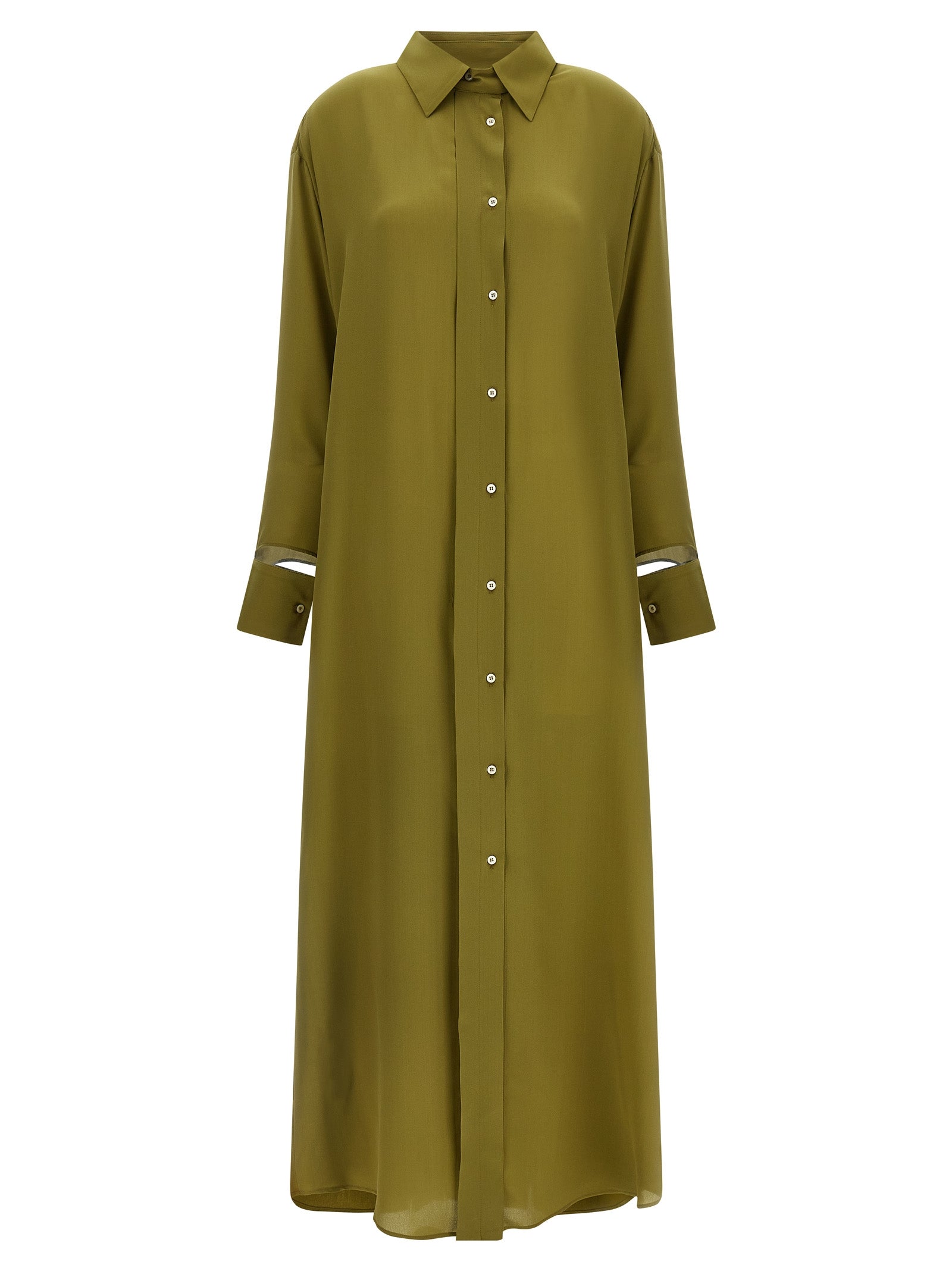 MAISON JEJIA Zweifarbige Seiden-Maxikleid
