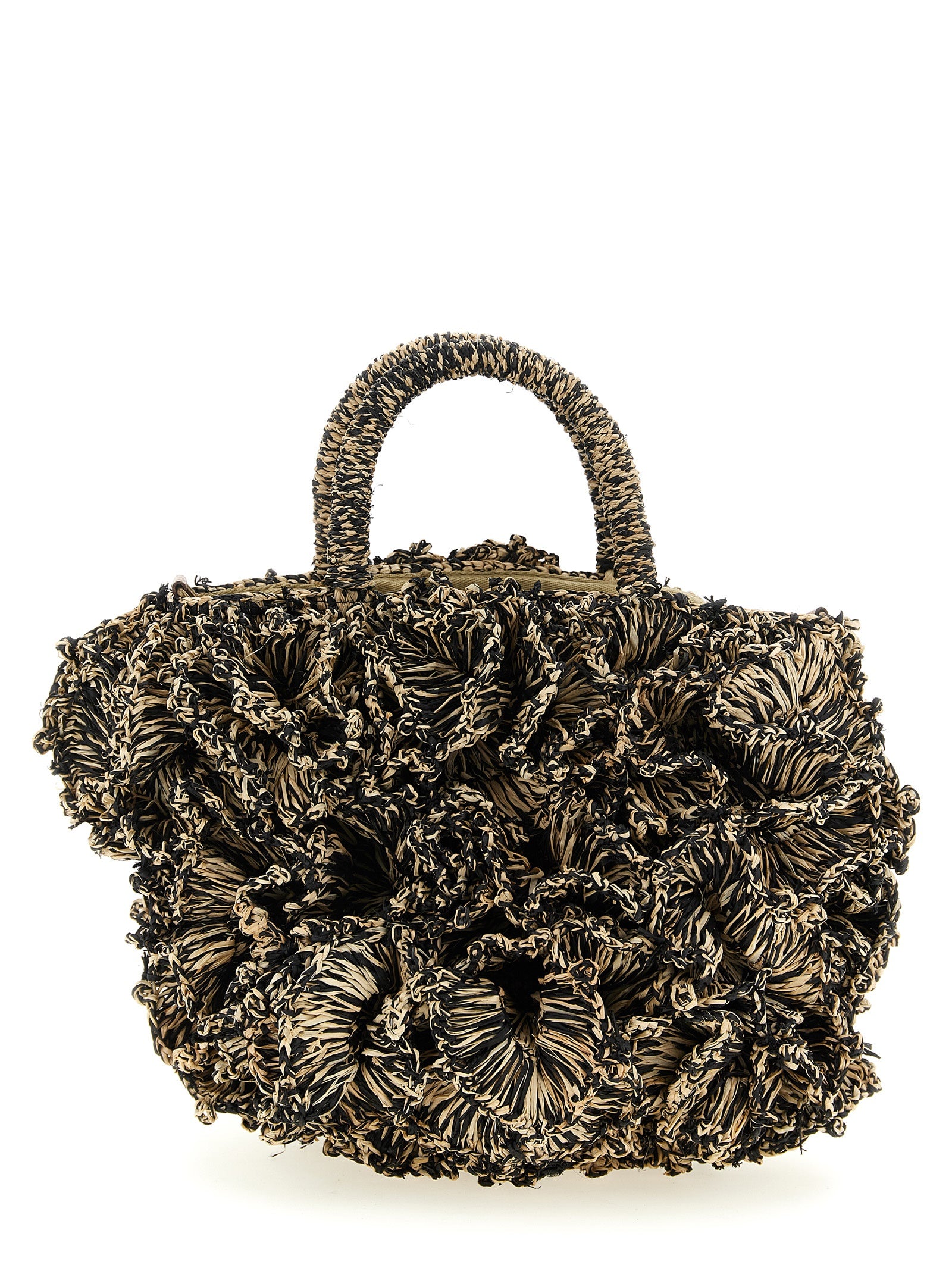 Ibeliv Zweifarbige Raffia-Handtasche