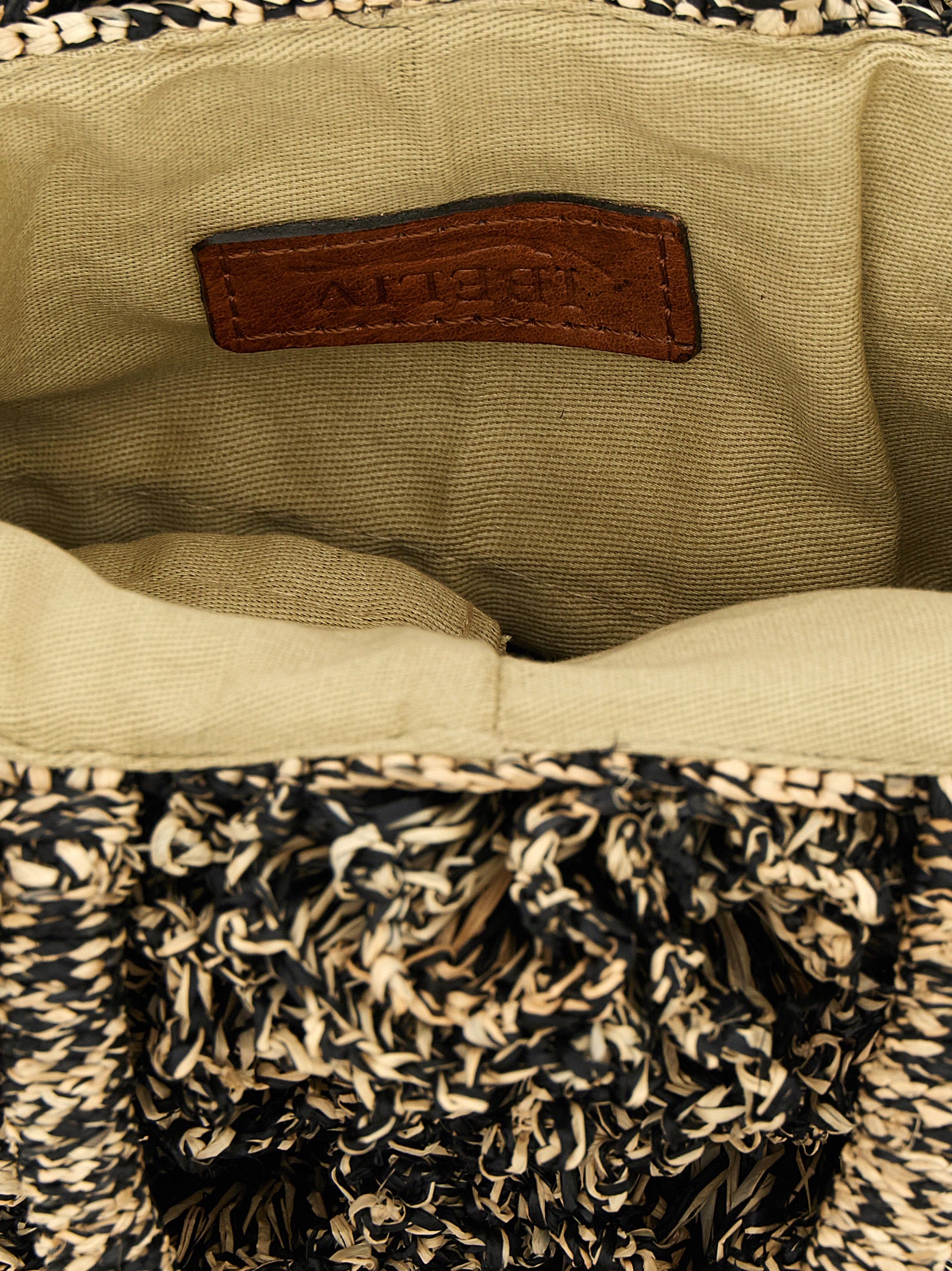 Ibeliv Zweifarbige Raffia-Handtasche