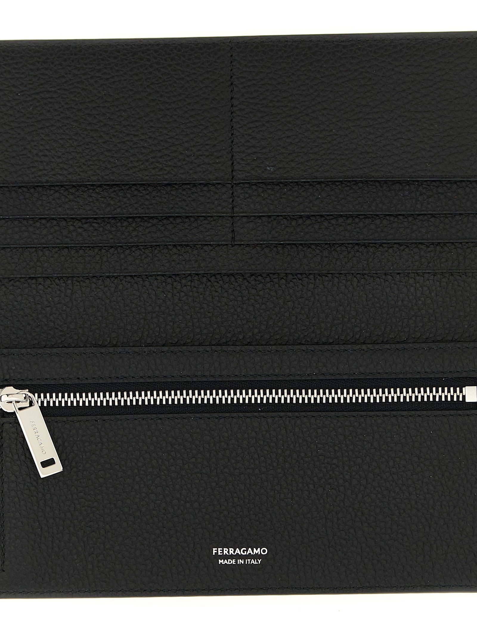 Ferragamo Schwarzes Kalbsleder Portemonnaie