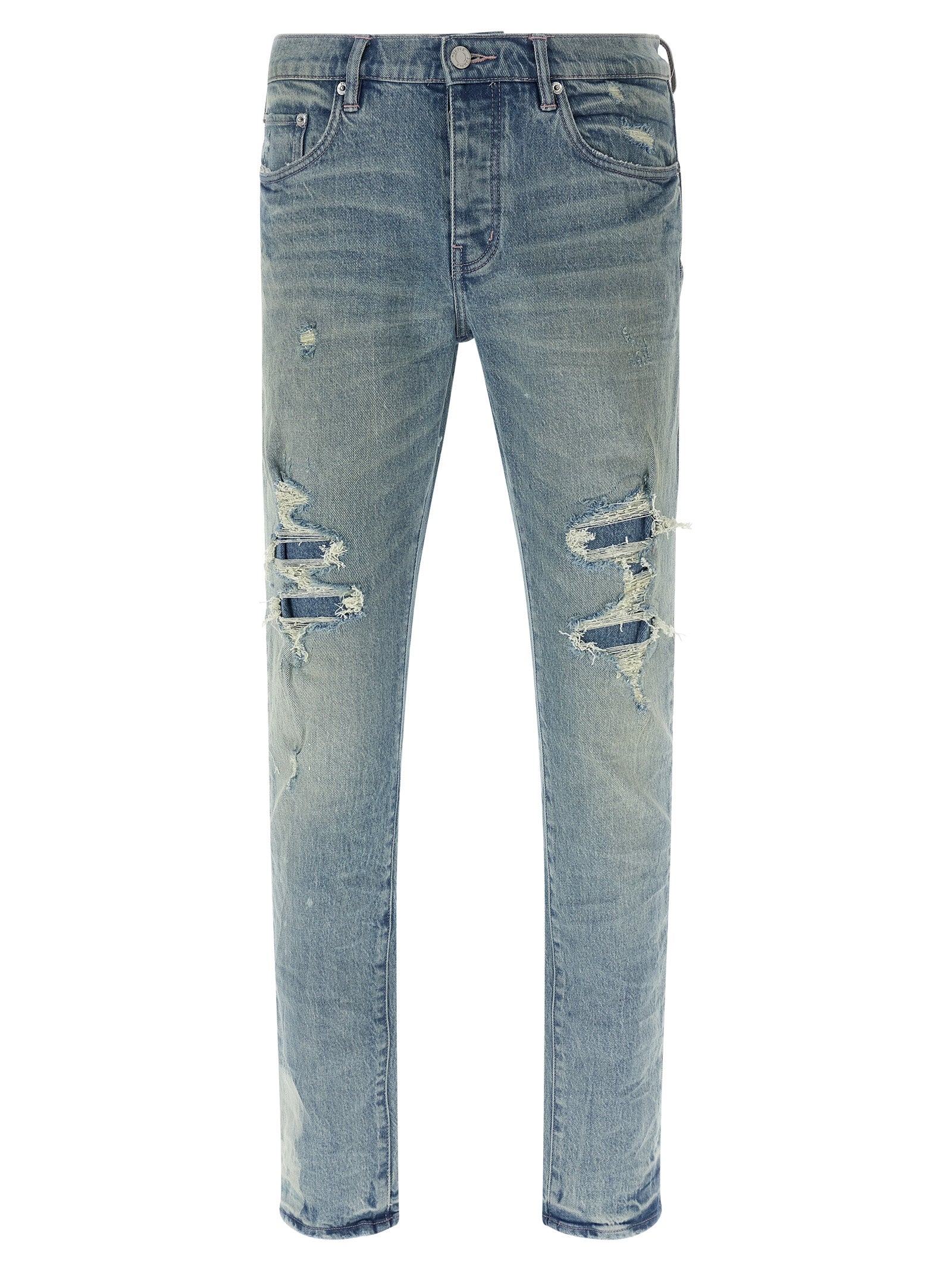 PURPLE Blaue Baumwoll-Skinny-Jeans