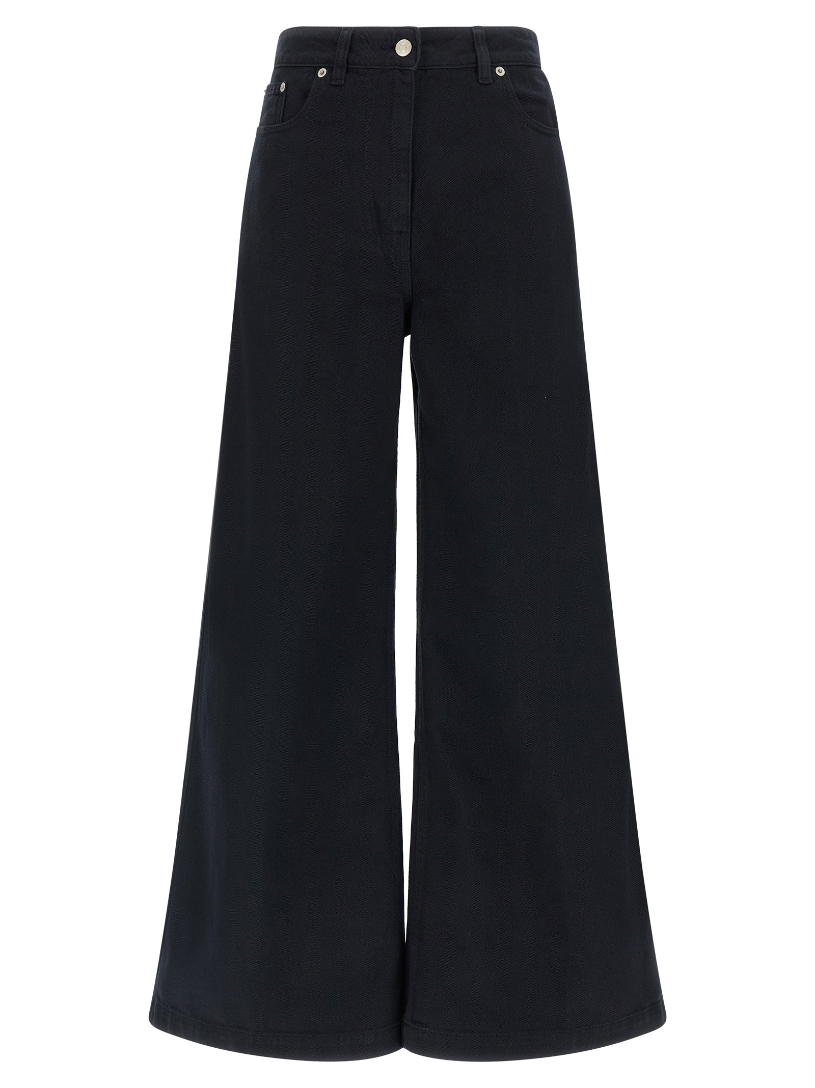 NUDE Blaue Baumwollhose
