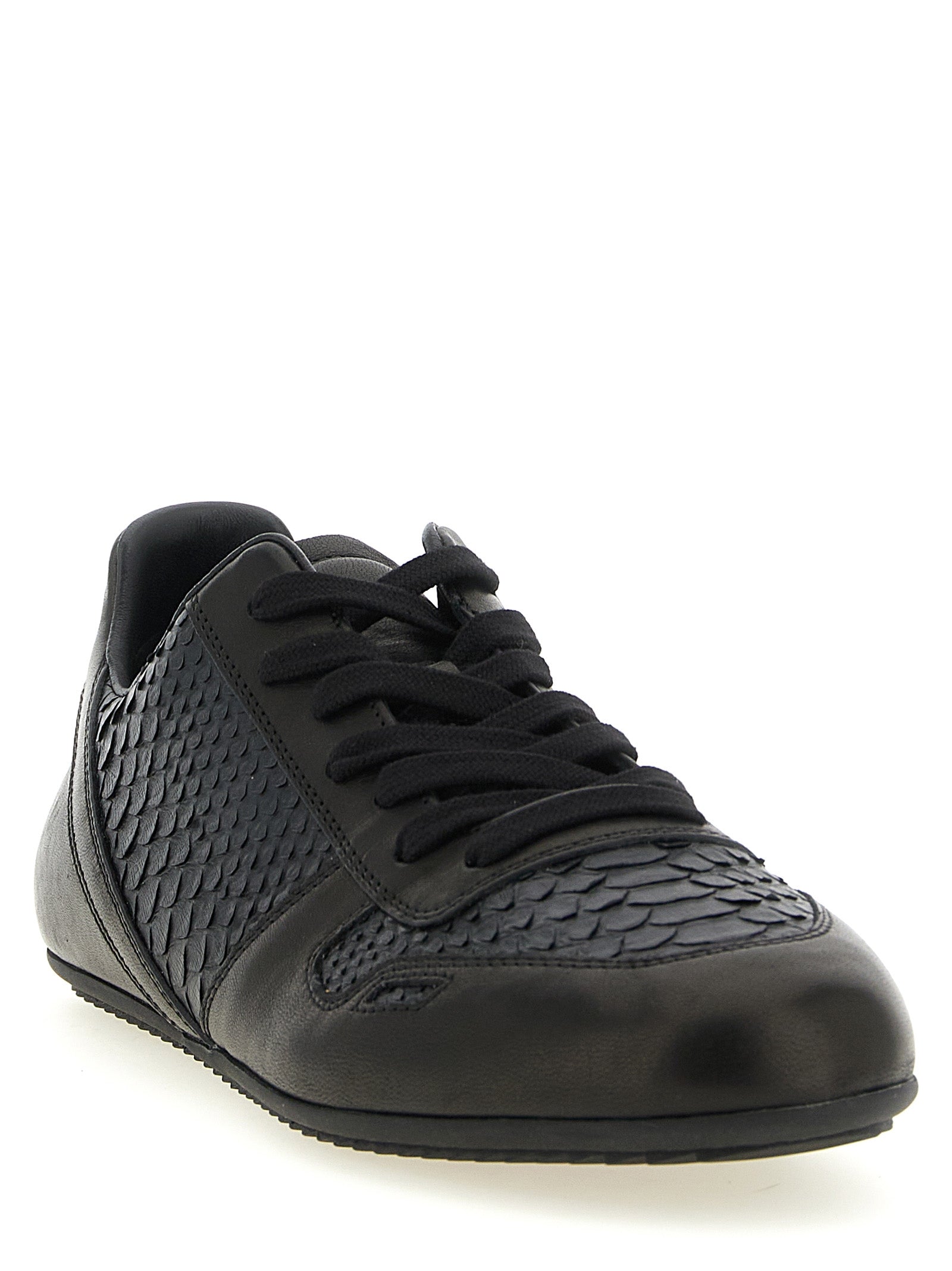 Rick Owens Schwarze Sneaker aus Lammleder, Low-Top