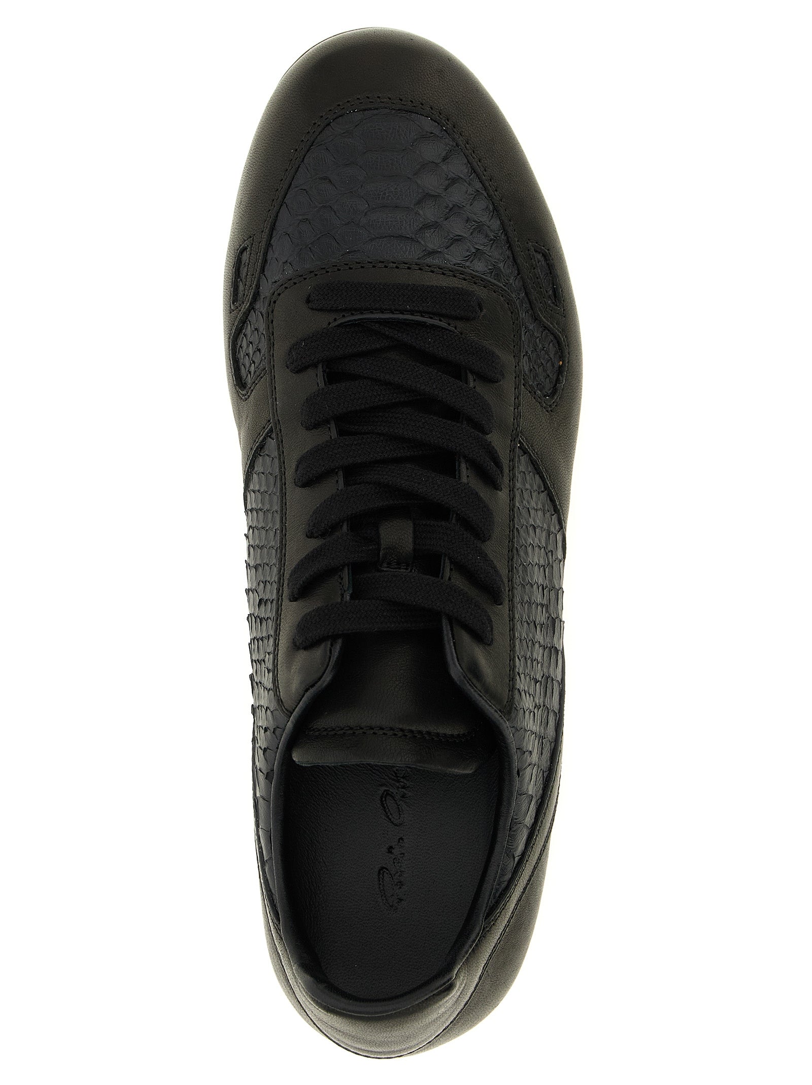 Rick Owens Schwarze Sneaker aus Lammleder, Low-Top