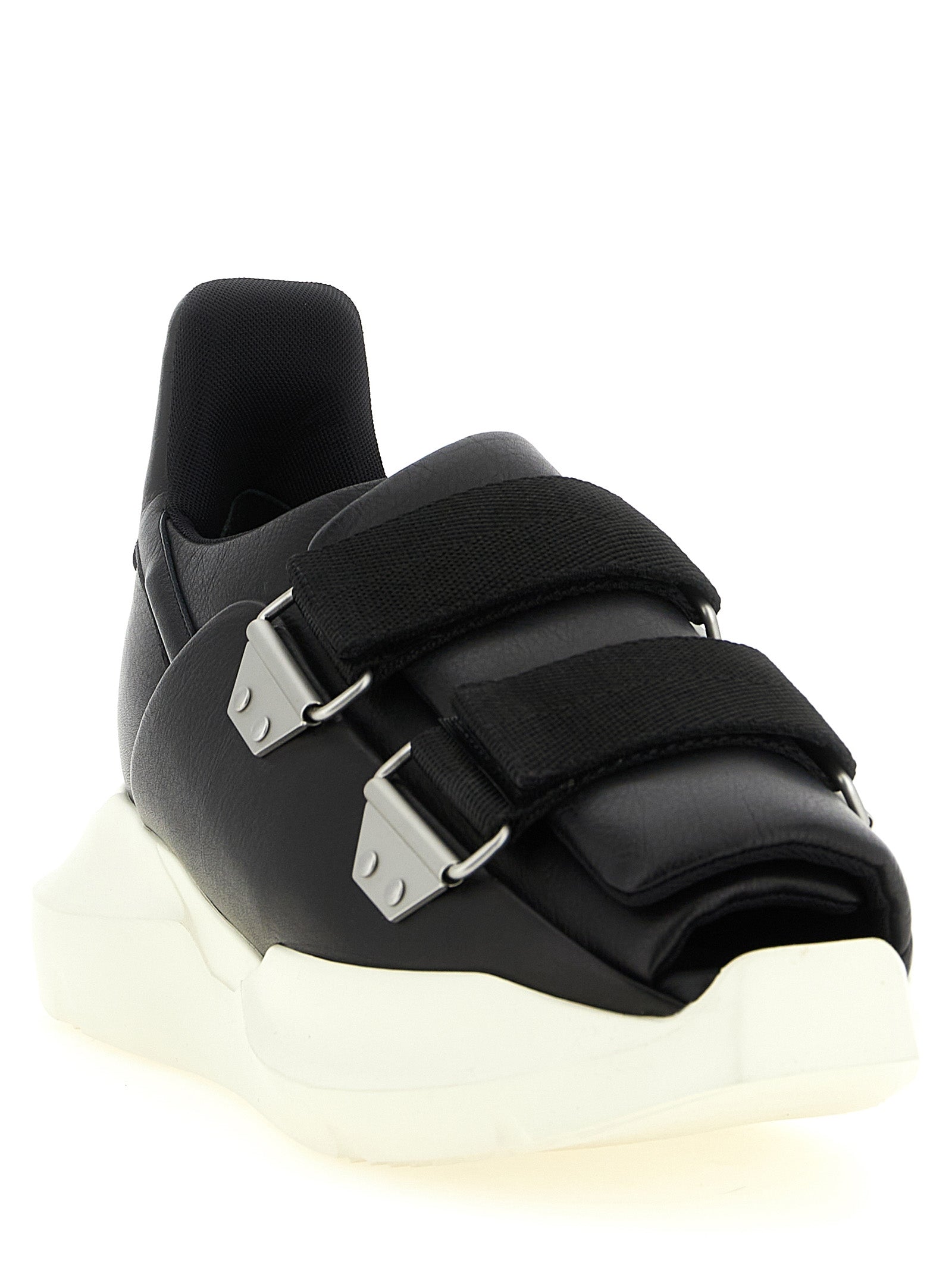 Rick Owens Schwarze Kalbsleder-Sneaker