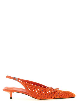 Jacquemus Orange Pumps aus Polyester mit mittlerem Absatz