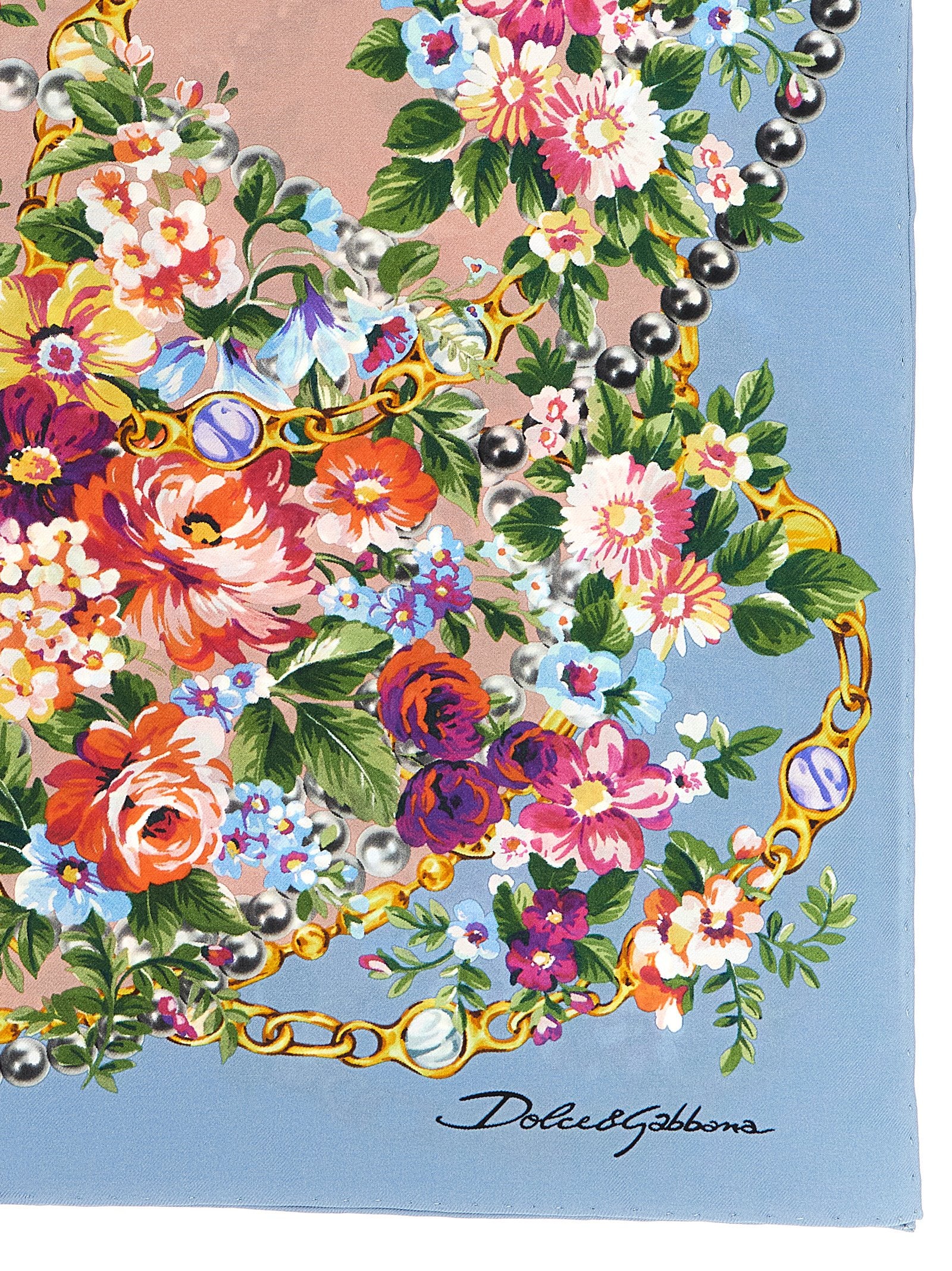 Dolce & Gabbana Blaues Seidenschal