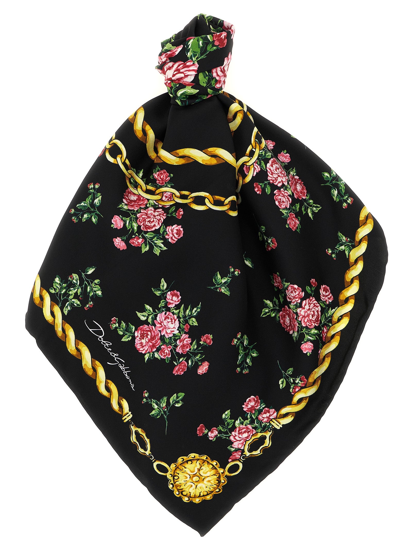 Dolce & Gabbana Schwarzer Seidenschal