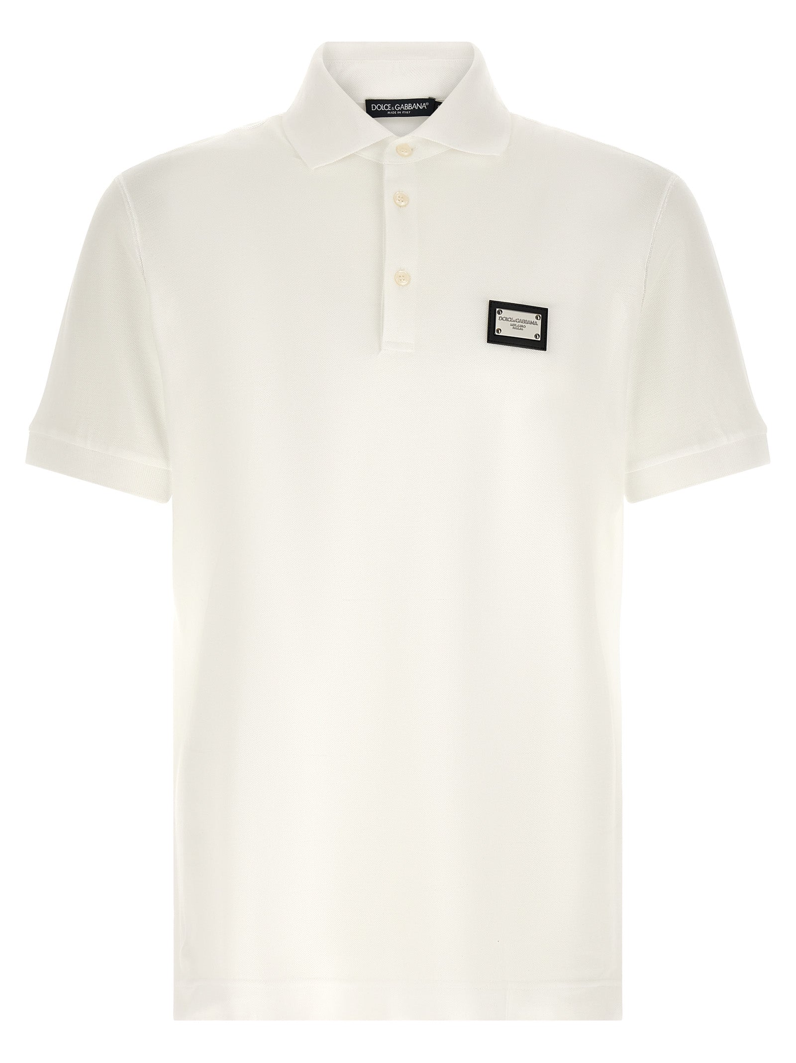 Dolce & Gabbana Weißes Poloshirt aus Baumwolle