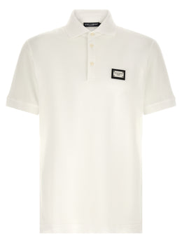 Dolce & Gabbana Weißes Poloshirt aus Baumwolle