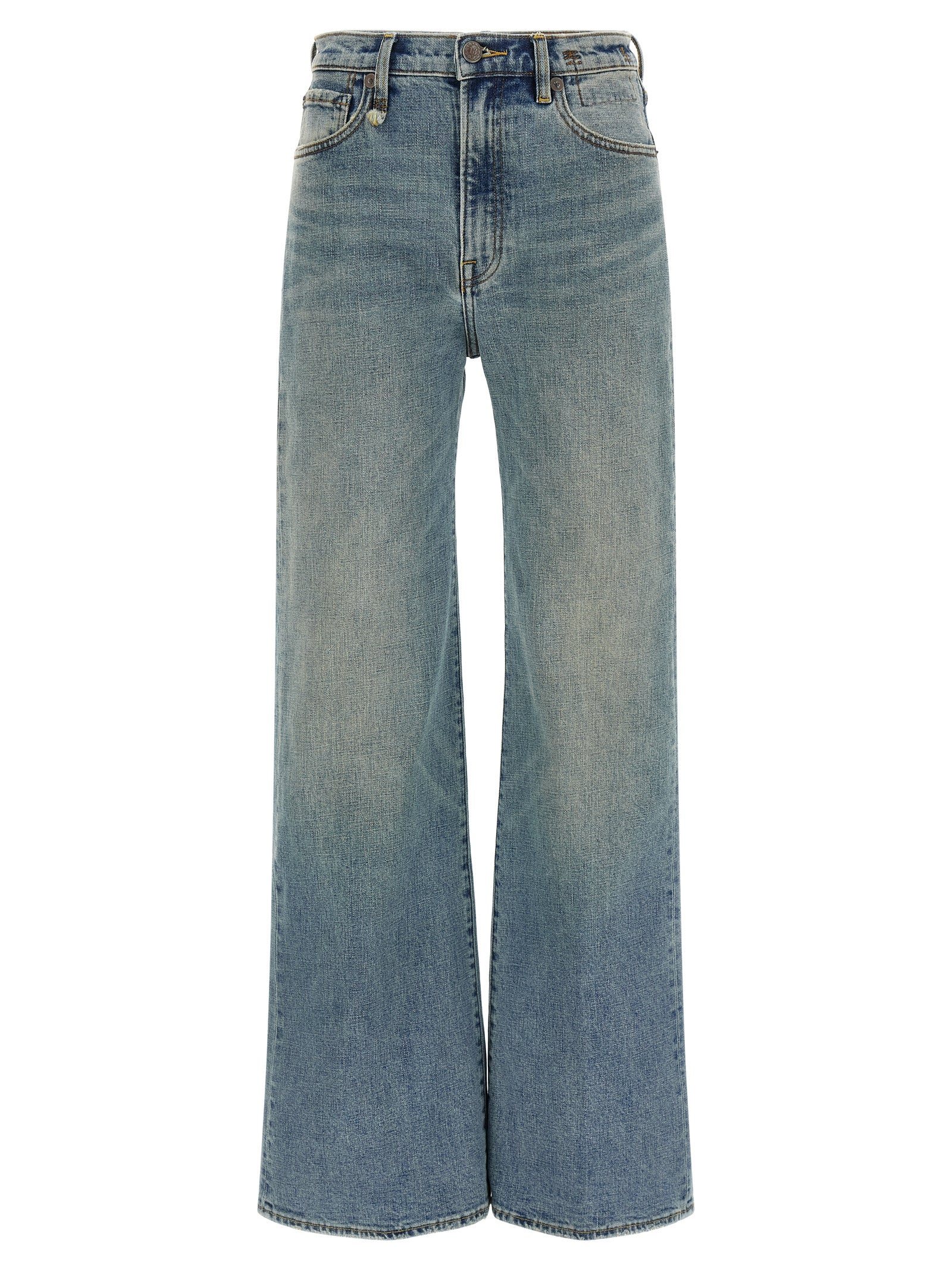 R13 Blaue Baumwoll-Jeans mit ausgestelltem Bein