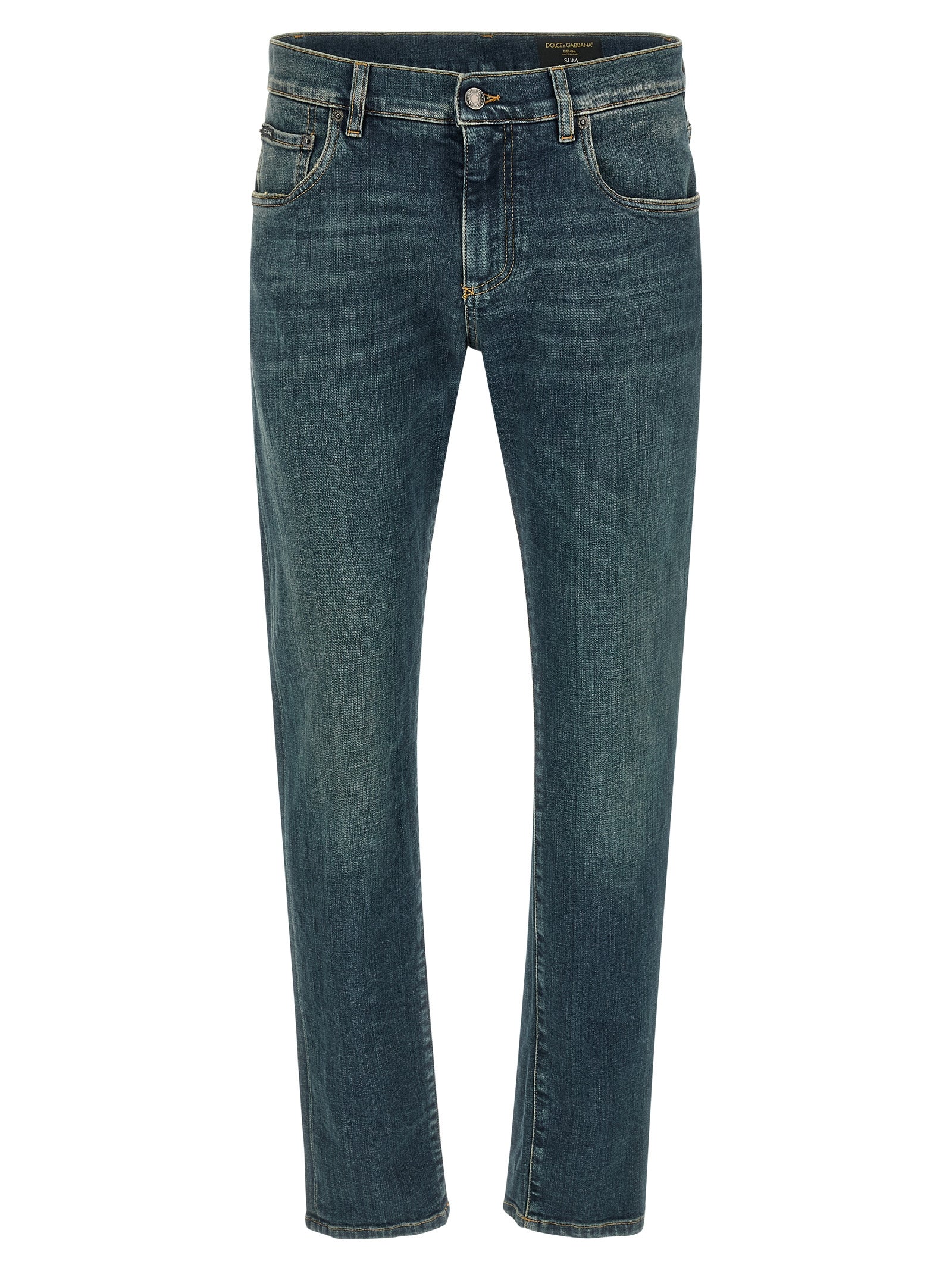 Dolce & Gabbana Blaue Baumwoll-Jeans im Slim Fit
