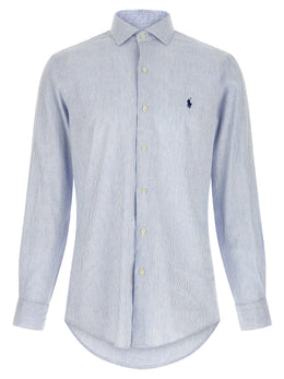 Polo Ralph Lauren Blaue Leinenbluse
