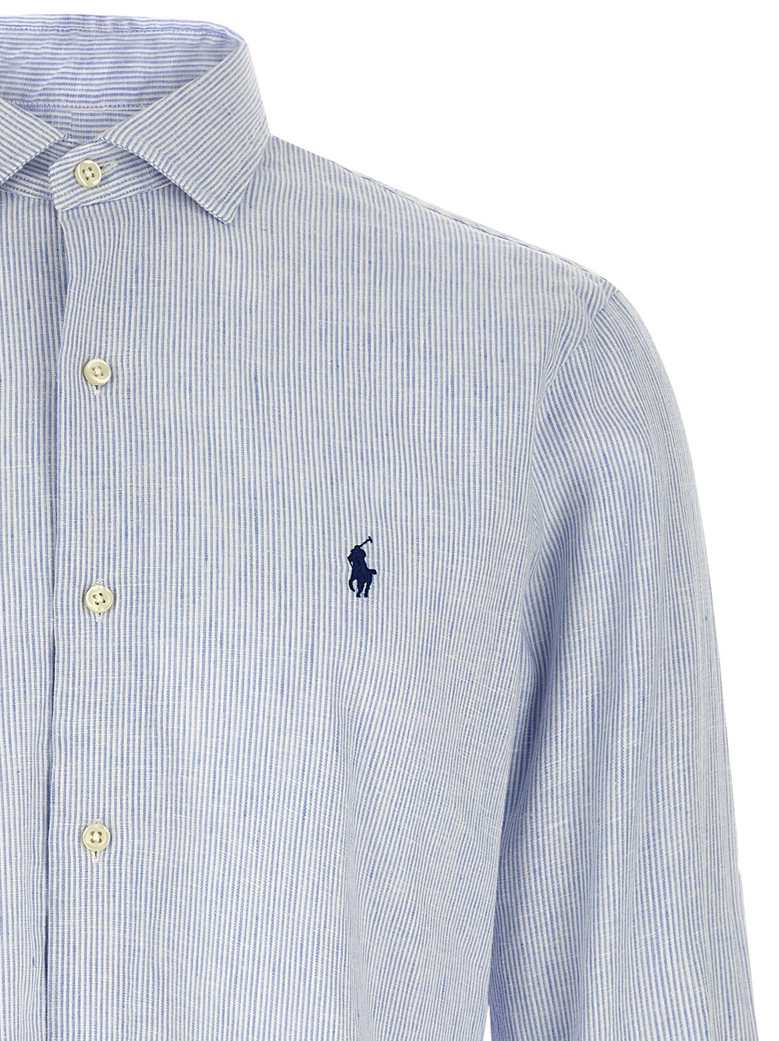 Polo Ralph Lauren Blaue Leinenbluse