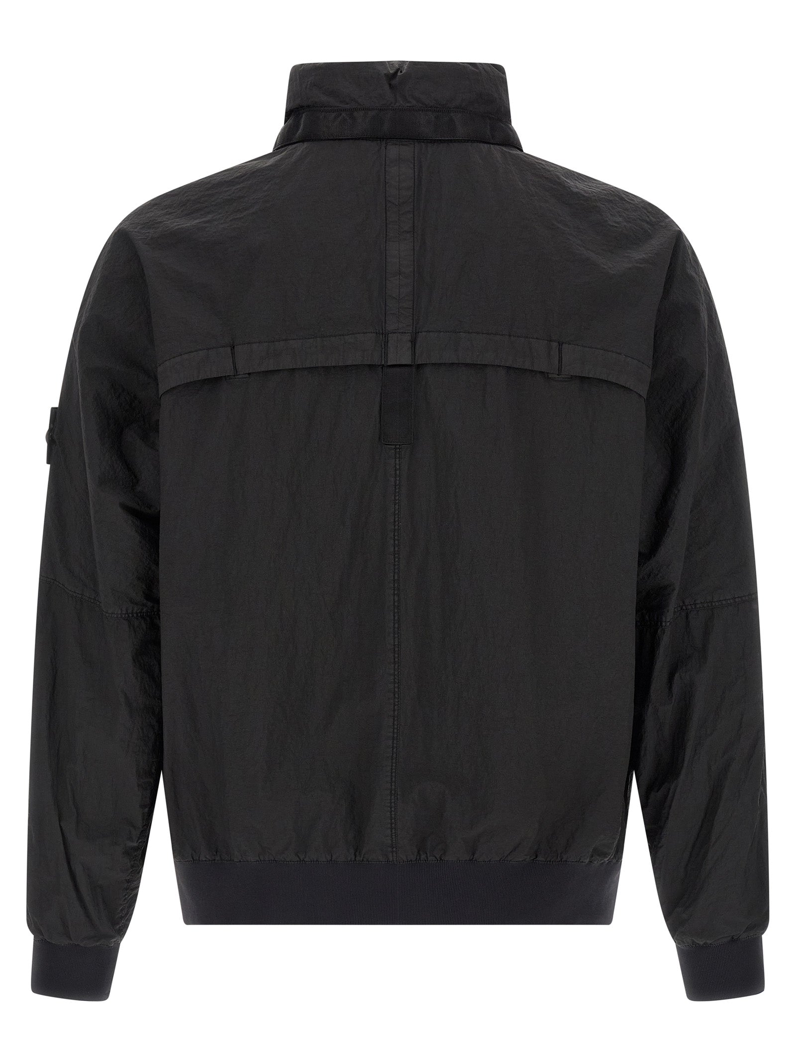 Stone Island Schwarzer Bomber aus Polyamid