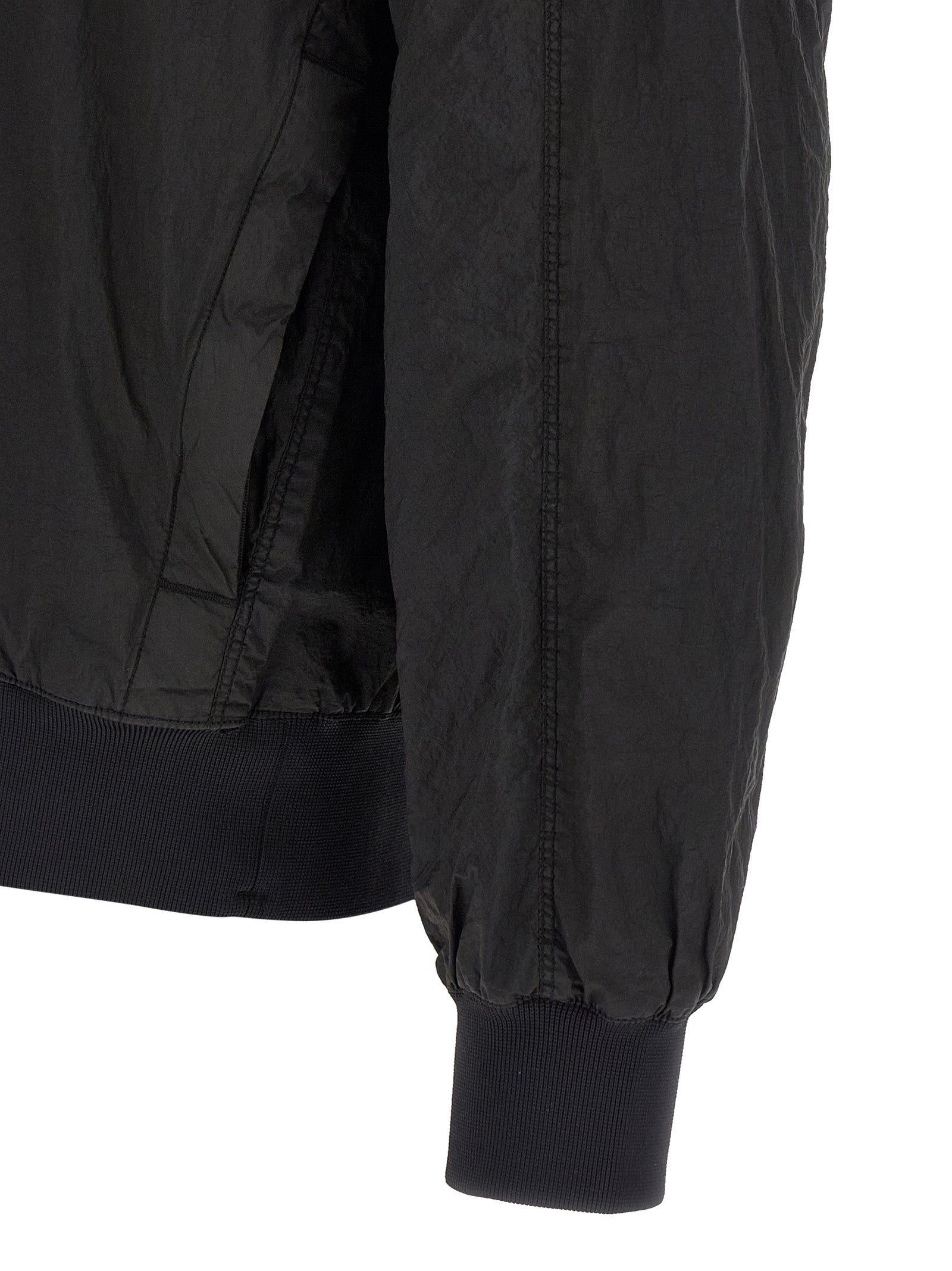Stone Island Schwarzer Bomber aus Polyamid