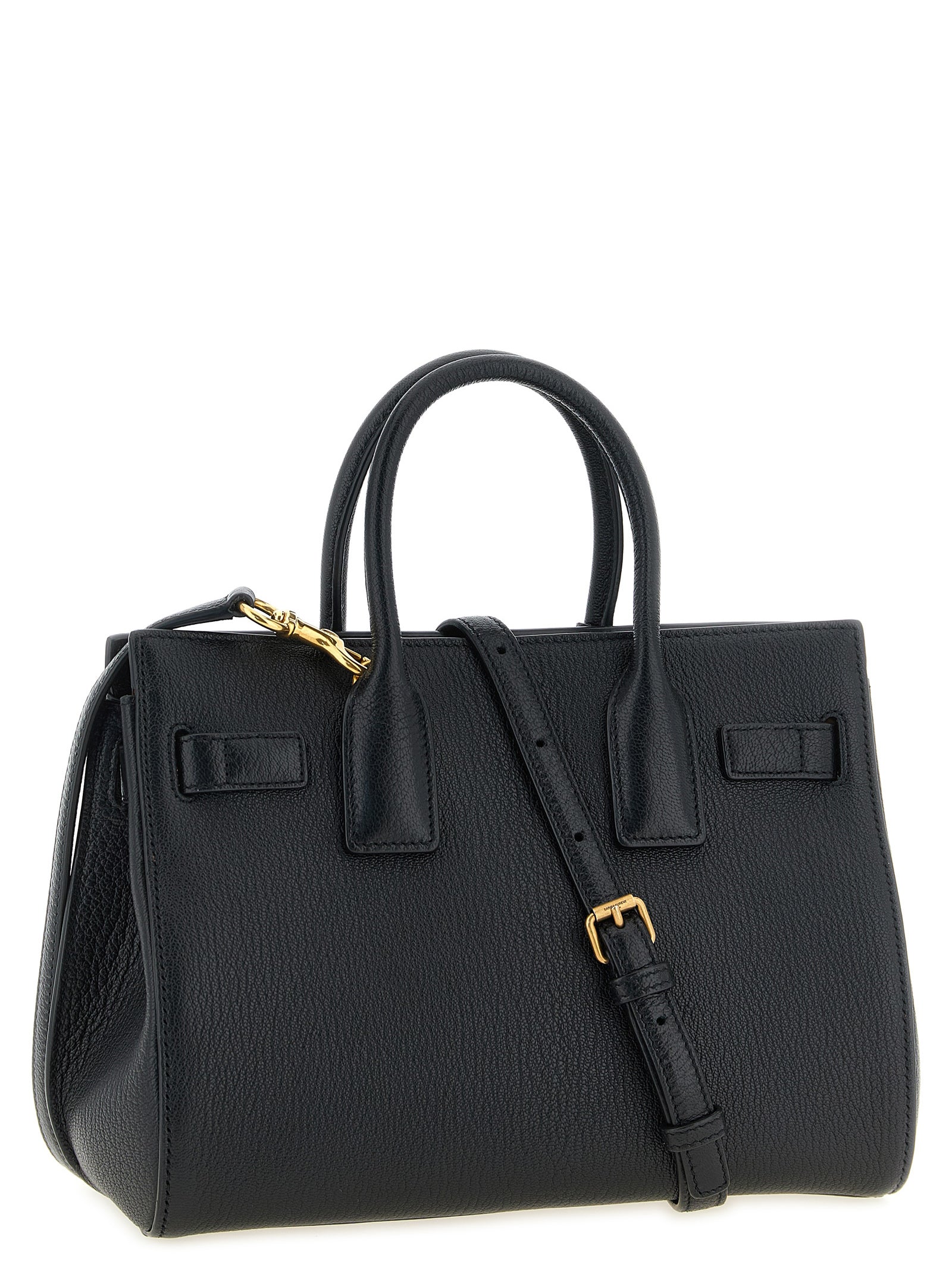 Saint Laurent Schwarze Ziegenleder-Handtasche