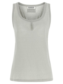 Victoria Beckham Graue Baumwoll-Tanktops