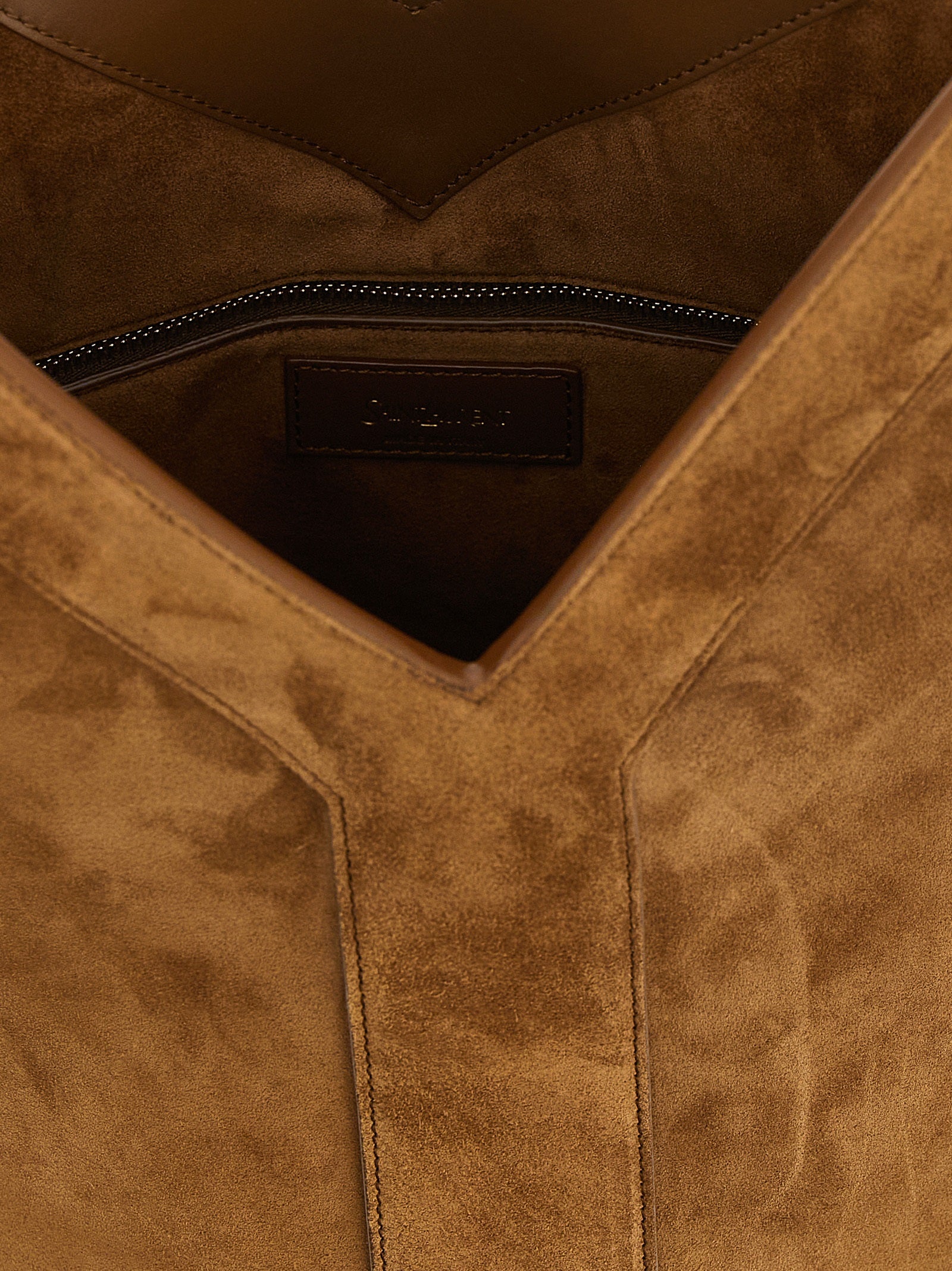 Saint Laurent Braunes Kalbsleder Damen Crossbody Tasche