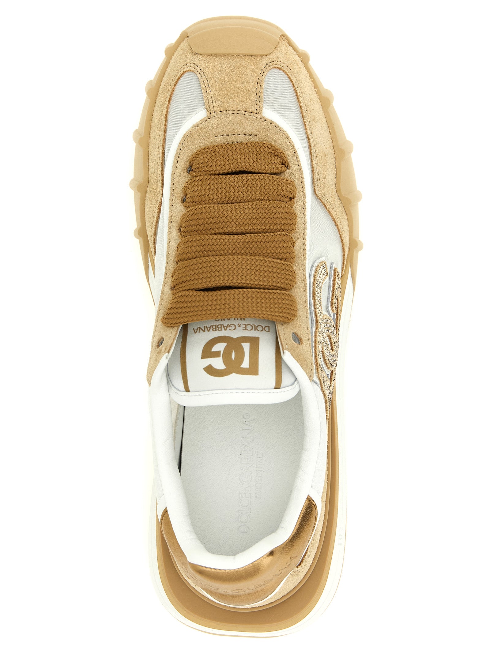 Dolce & Gabbana Beige Kalbsleder Sneaker