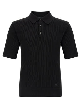 Dolce & Gabbana Schwarzes Baumwoll-Poloshirt