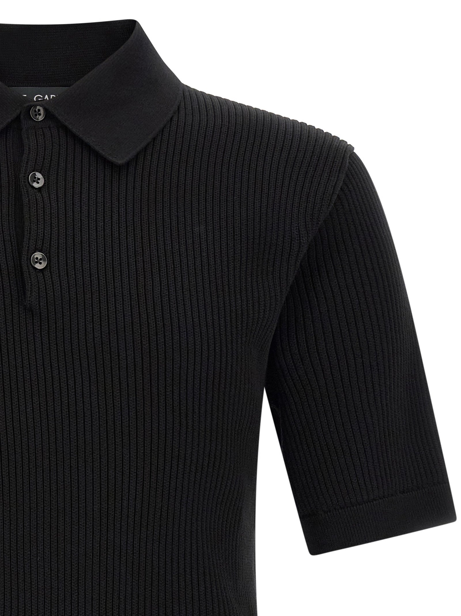 Dolce & Gabbana Schwarzes Baumwoll-Poloshirt