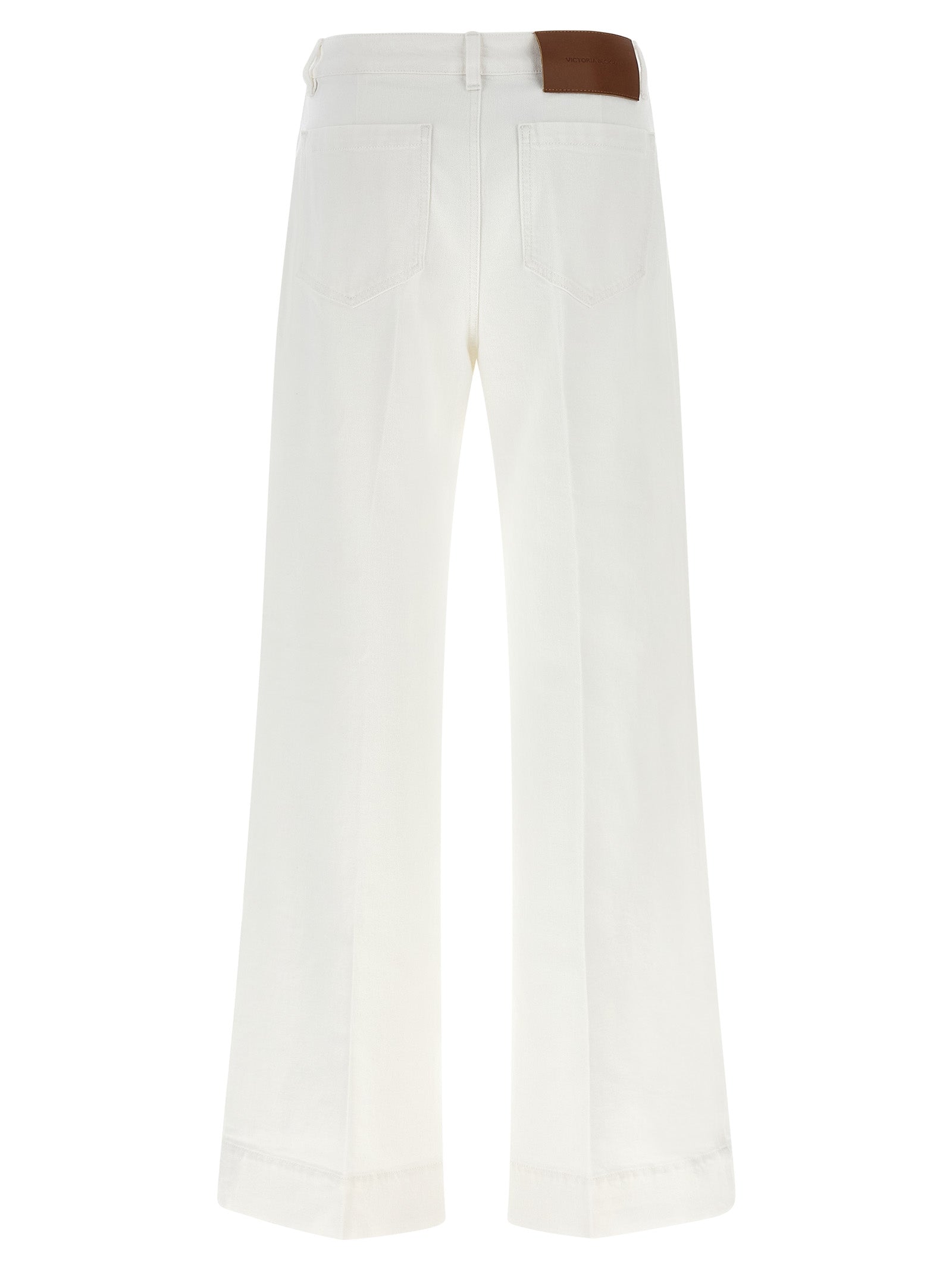 Victoria Beckham Weiße Baumwoll-Schlagjeans