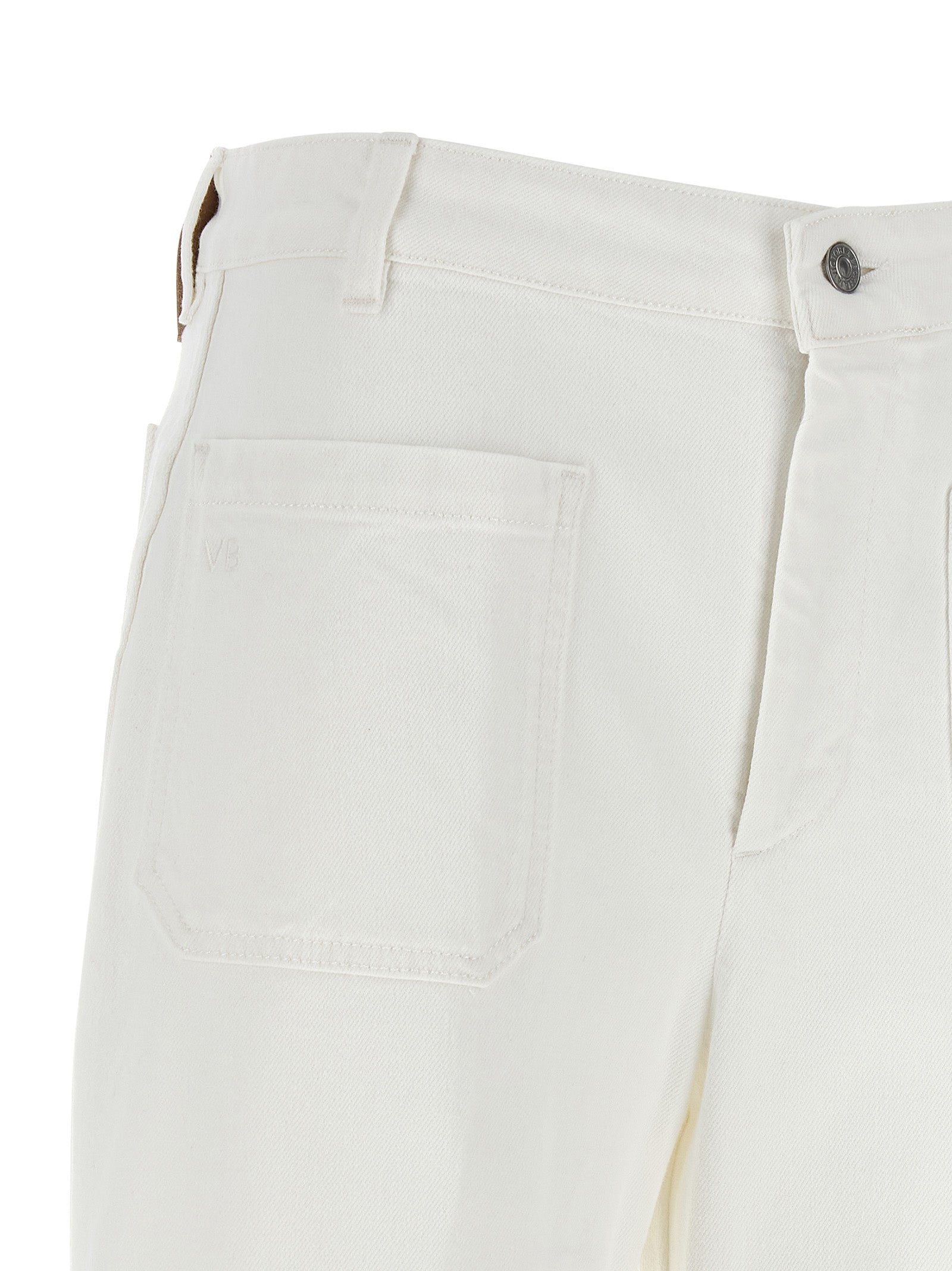 Victoria Beckham Weiße Baumwoll-Schlagjeans