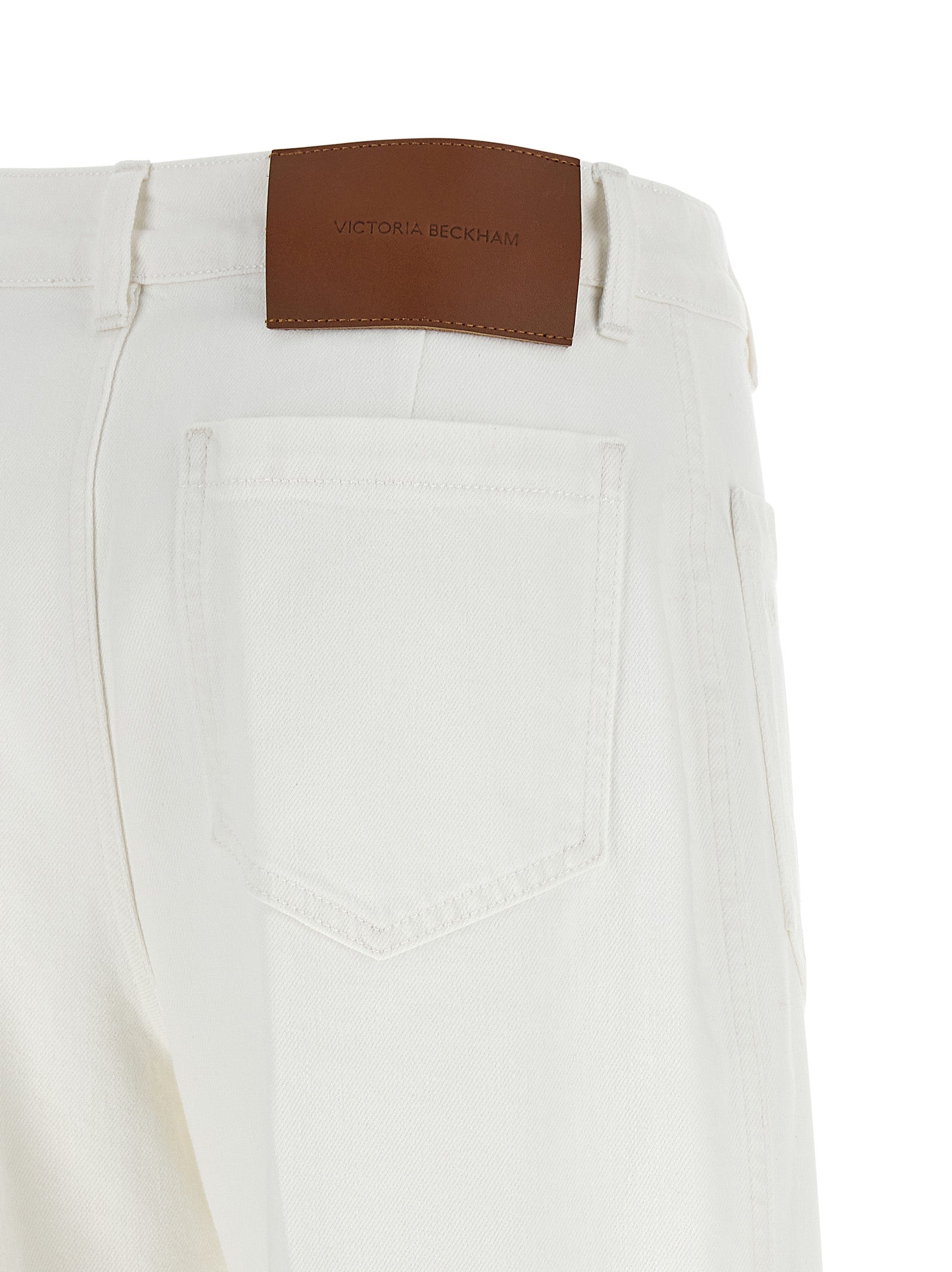 Victoria Beckham Weiße Baumwoll-Schlagjeans