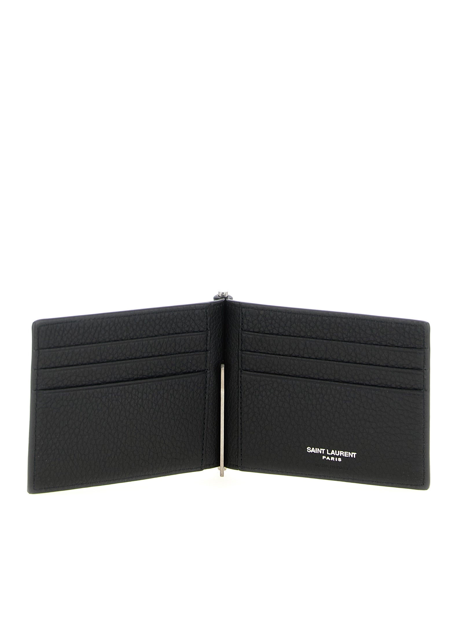 Saint Laurent Schwarzer Kalbsleder-Geldclip